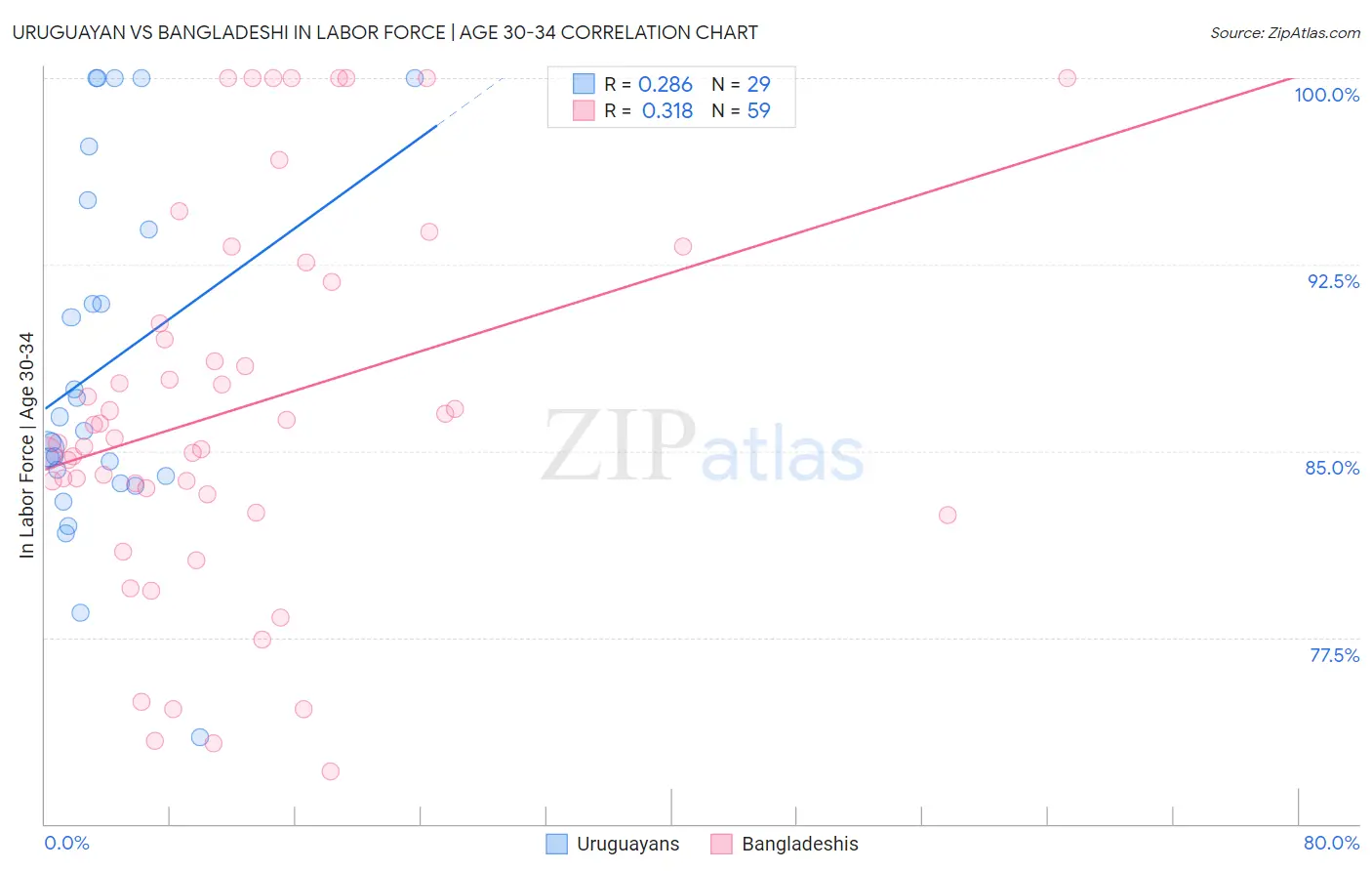 Uruguayan vs Bangladeshi In Labor Force | Age 30-34