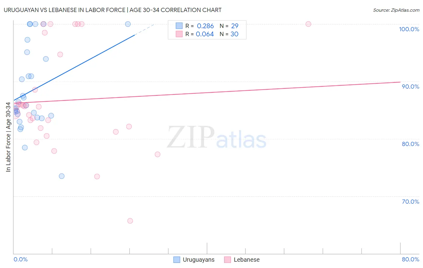 Uruguayan vs Lebanese In Labor Force | Age 30-34