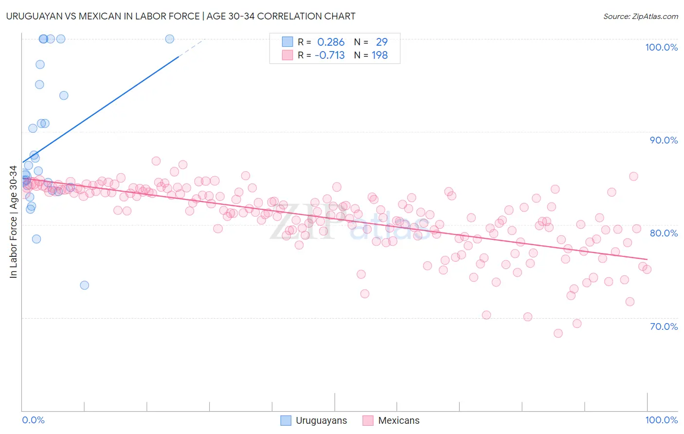 Uruguayan vs Mexican In Labor Force | Age 30-34