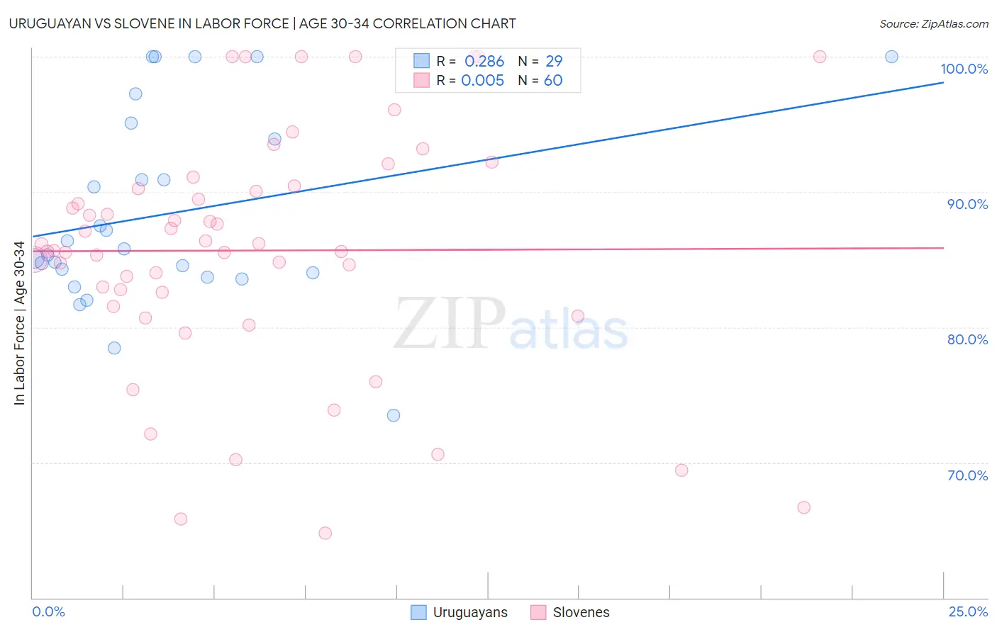 Uruguayan vs Slovene In Labor Force | Age 30-34