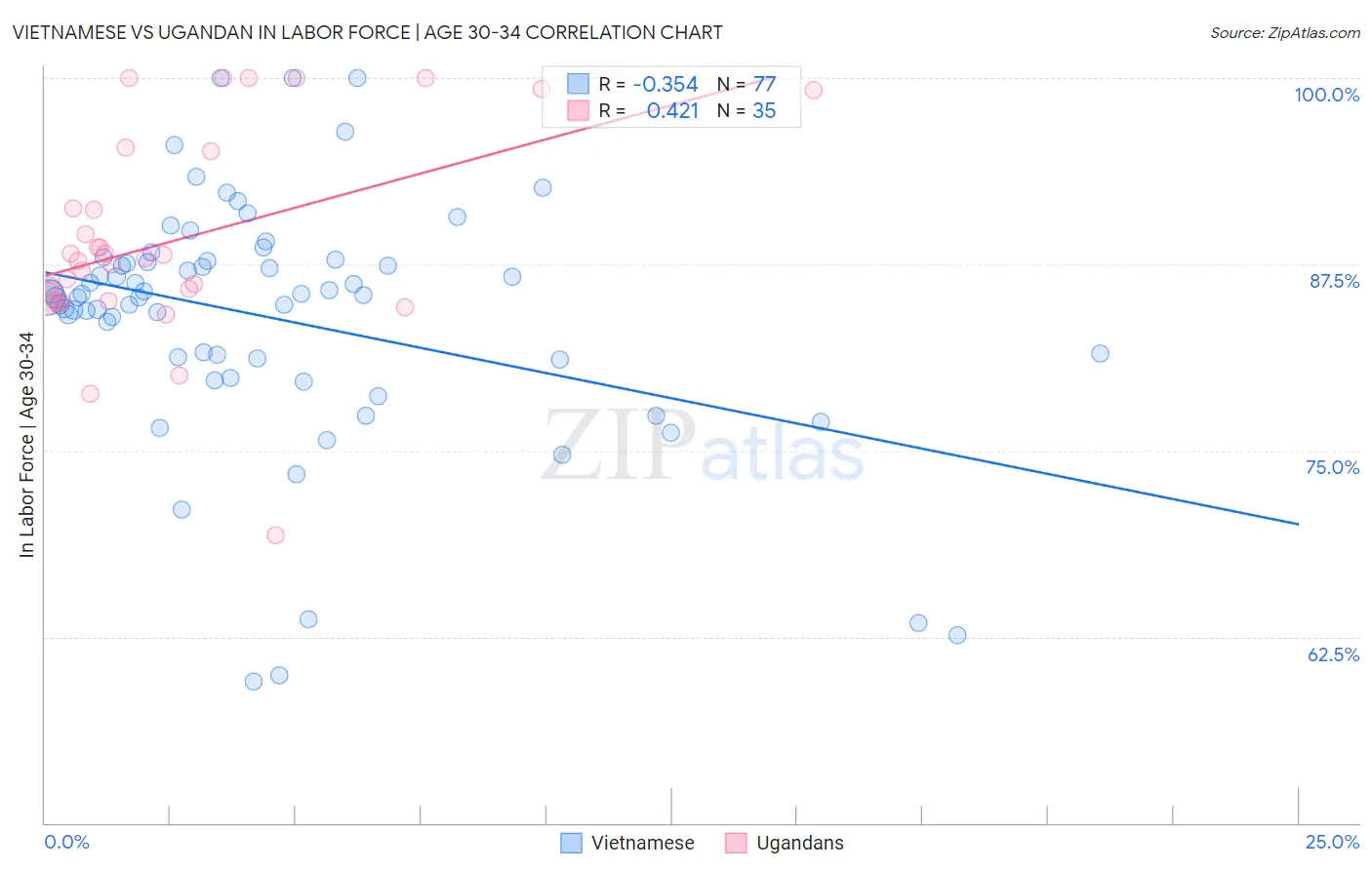 Vietnamese vs Ugandan In Labor Force | Age 30-34