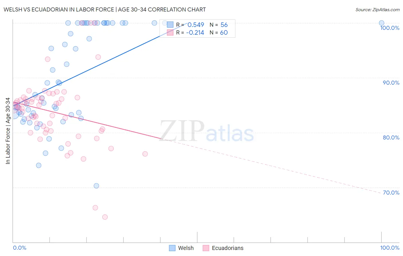Welsh vs Ecuadorian In Labor Force | Age 30-34