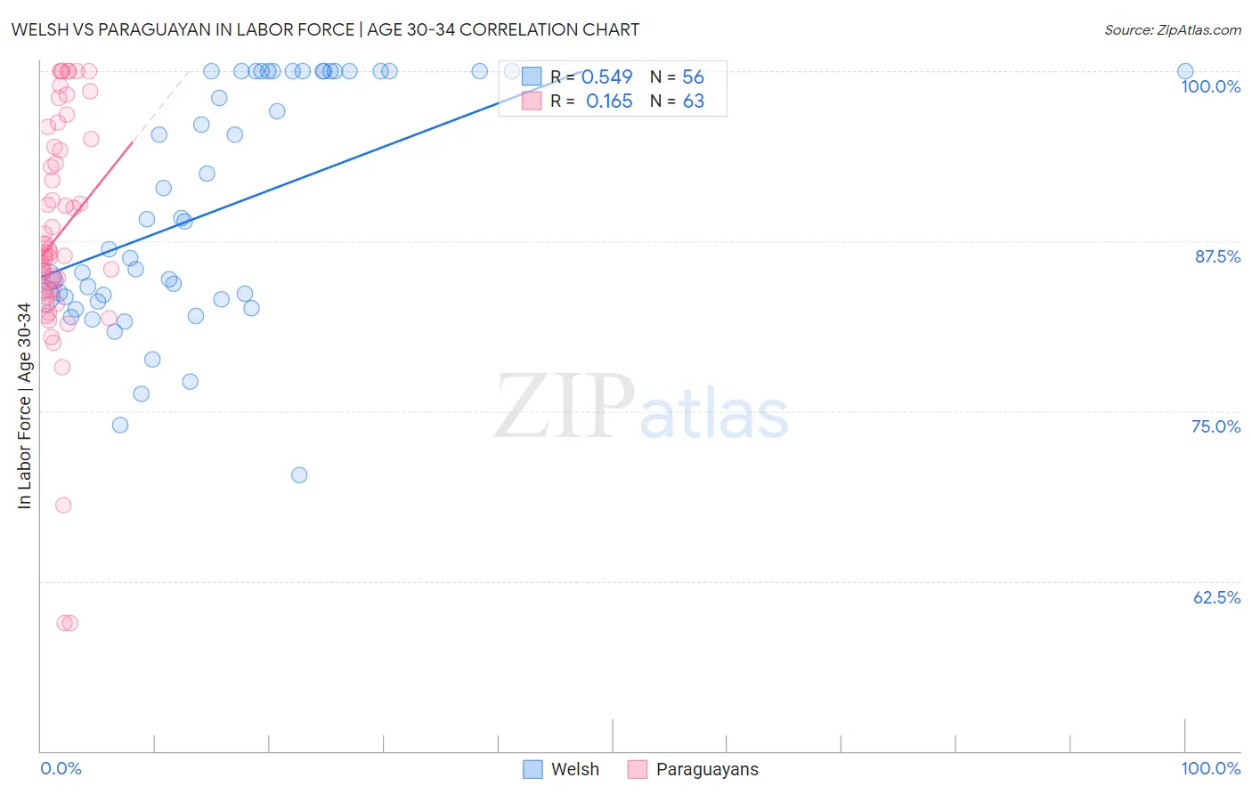 Welsh vs Paraguayan In Labor Force | Age 30-34