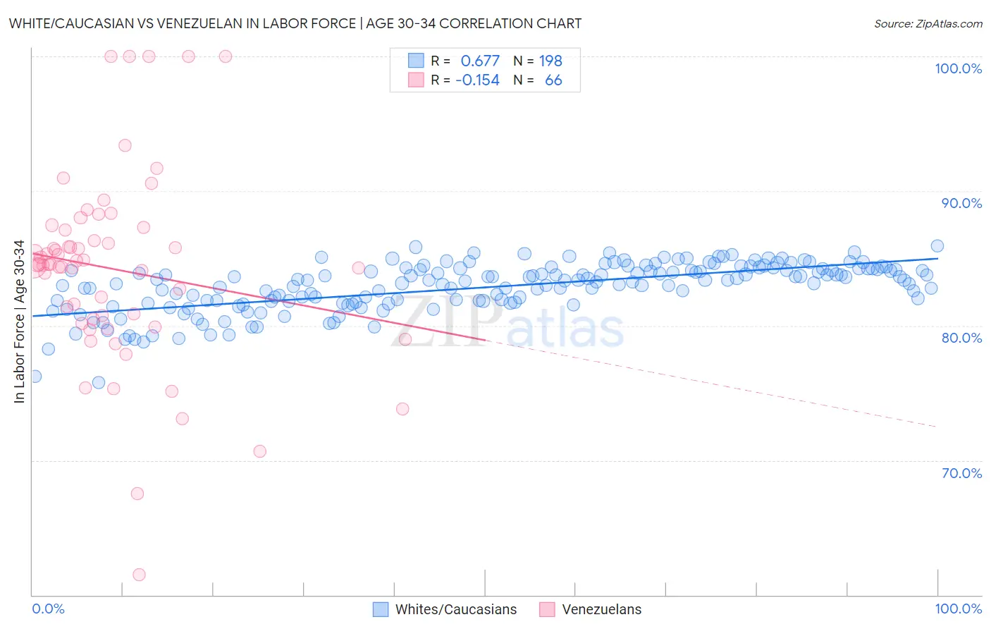 White/Caucasian vs Venezuelan In Labor Force | Age 30-34