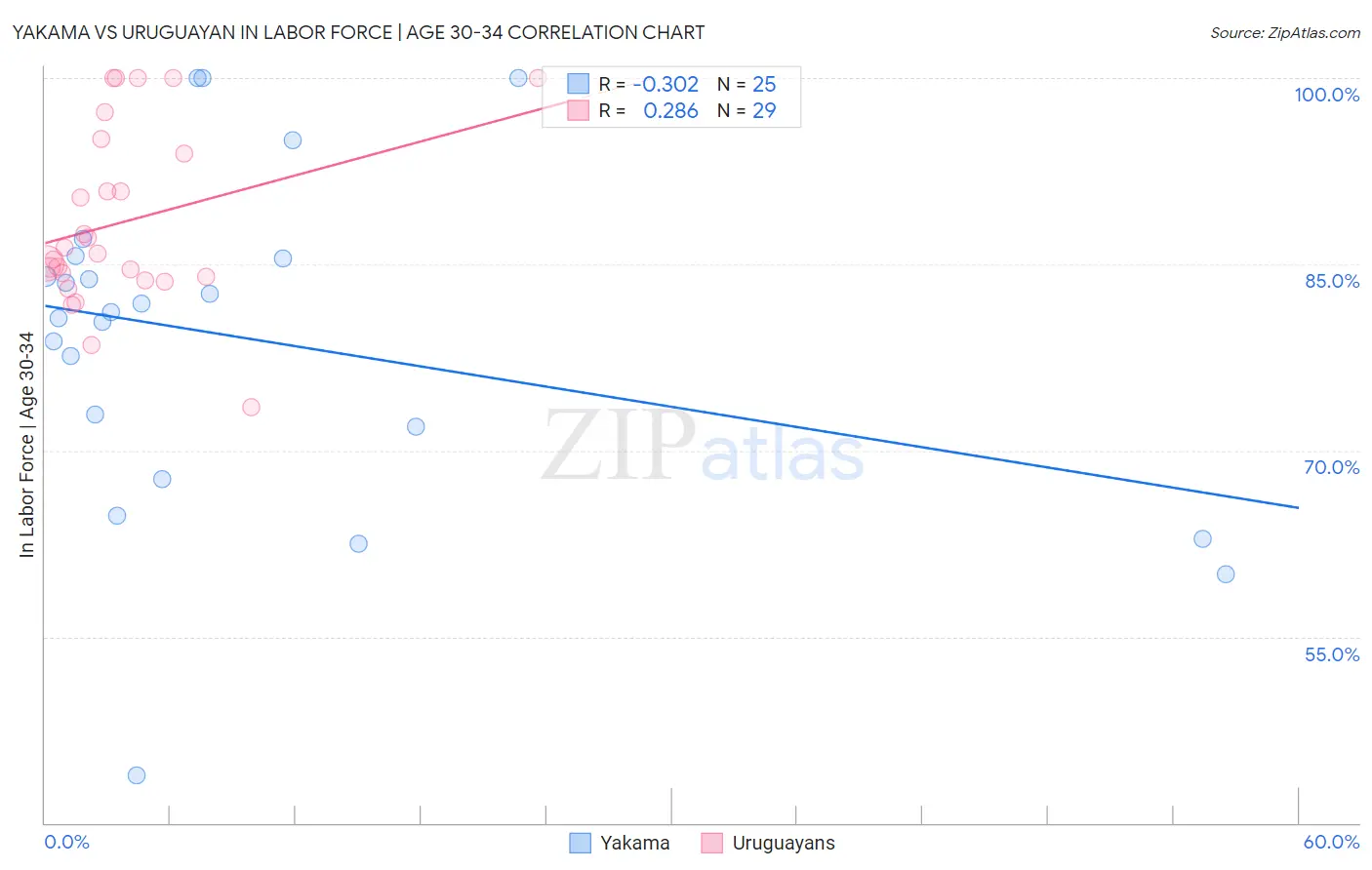 Yakama vs Uruguayan In Labor Force | Age 30-34