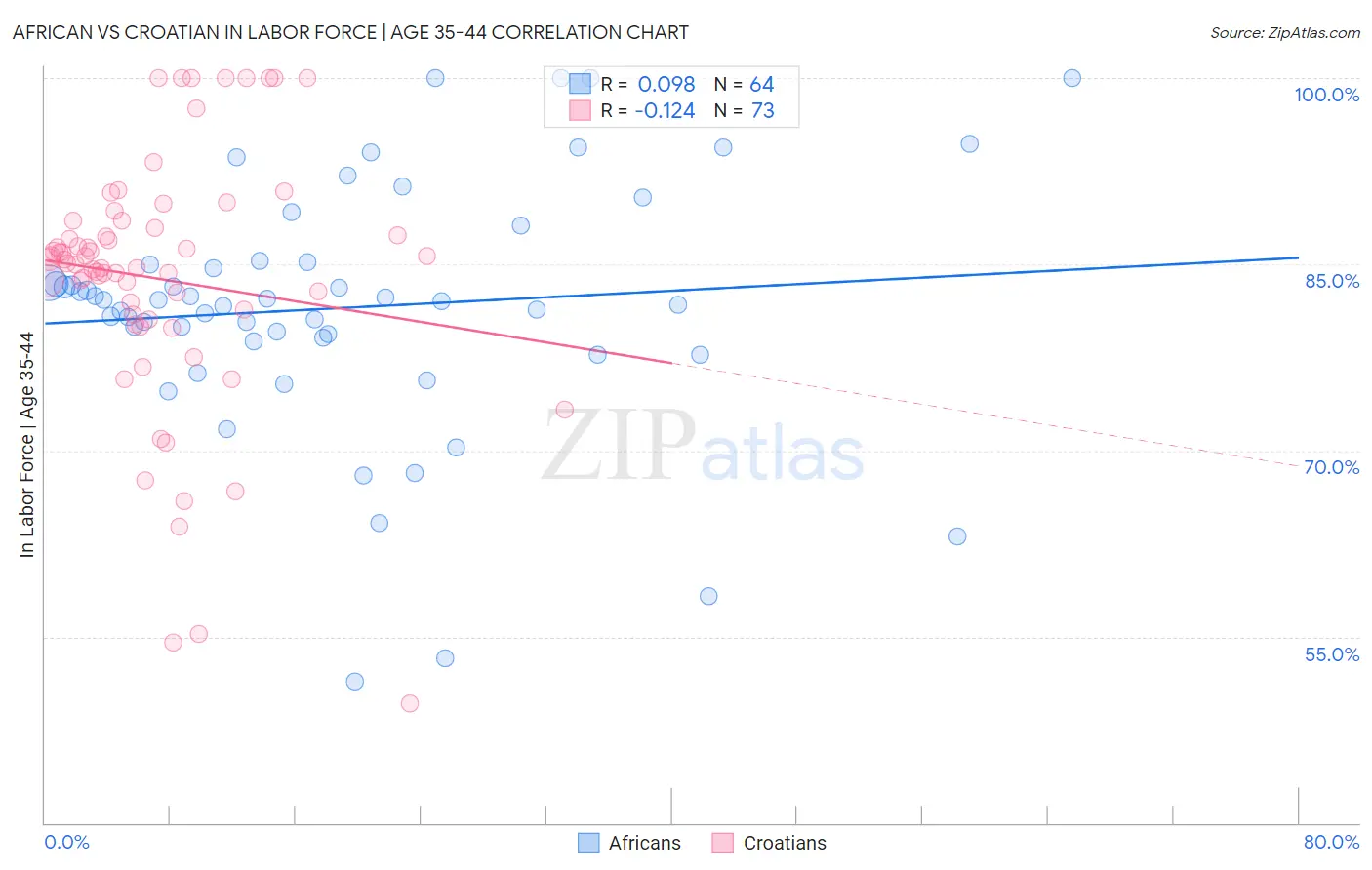 African vs Croatian In Labor Force | Age 35-44