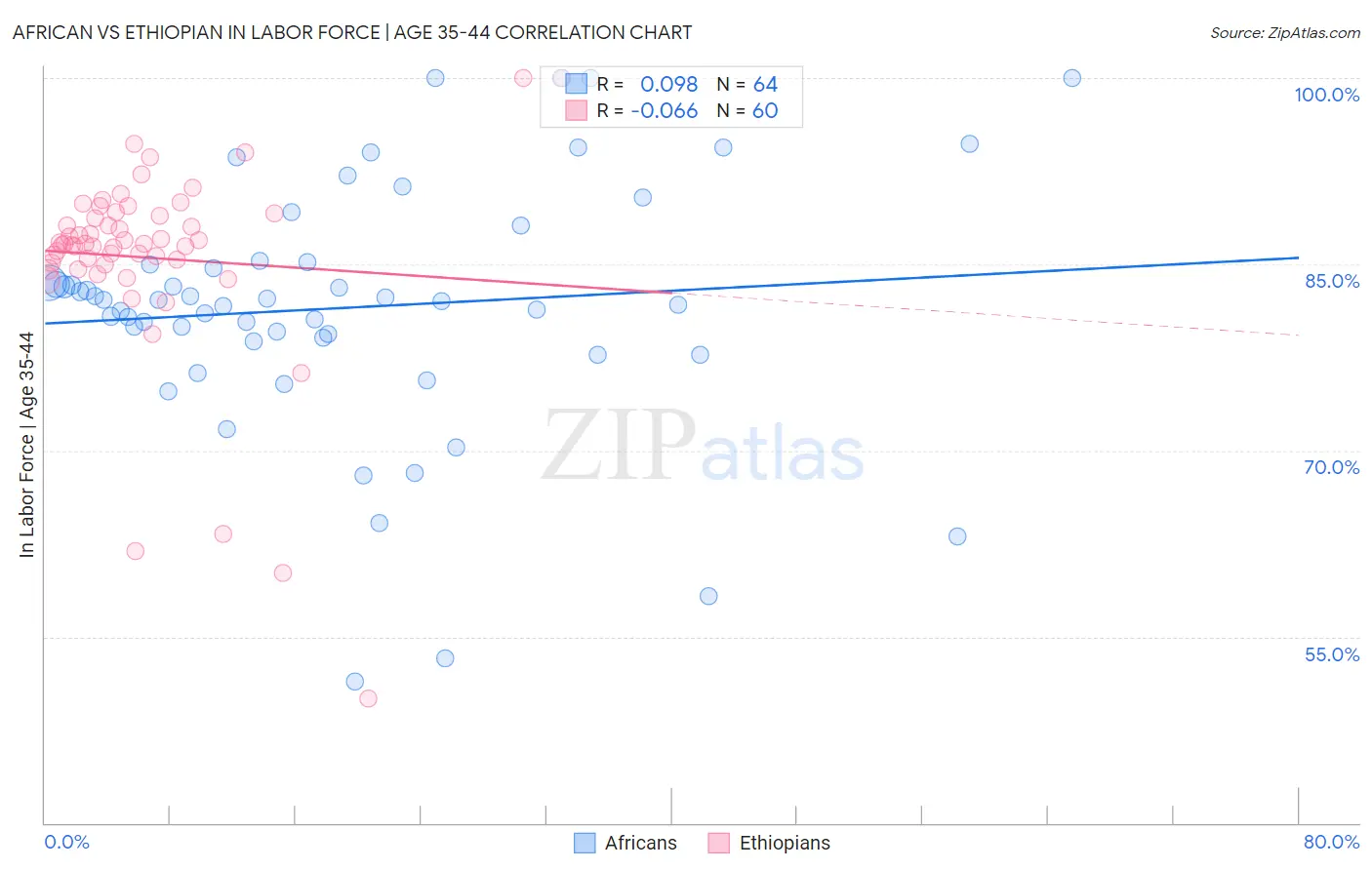 African vs Ethiopian In Labor Force | Age 35-44