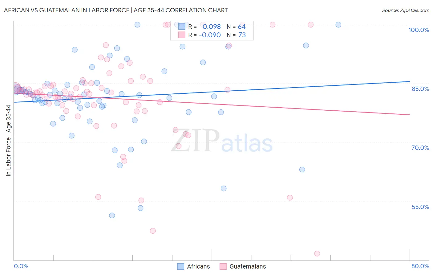 African vs Guatemalan In Labor Force | Age 35-44