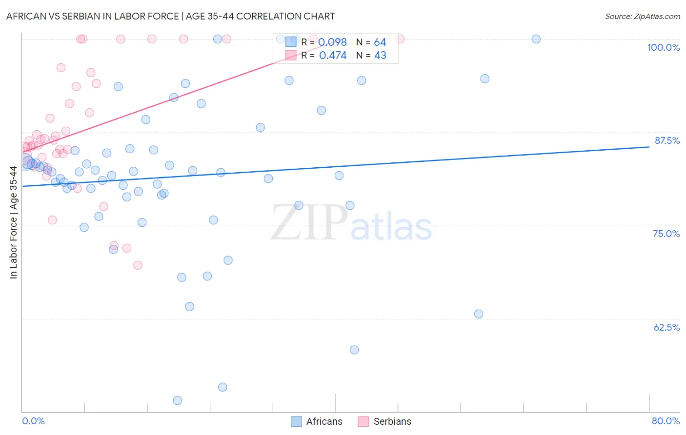 African vs Serbian In Labor Force | Age 35-44