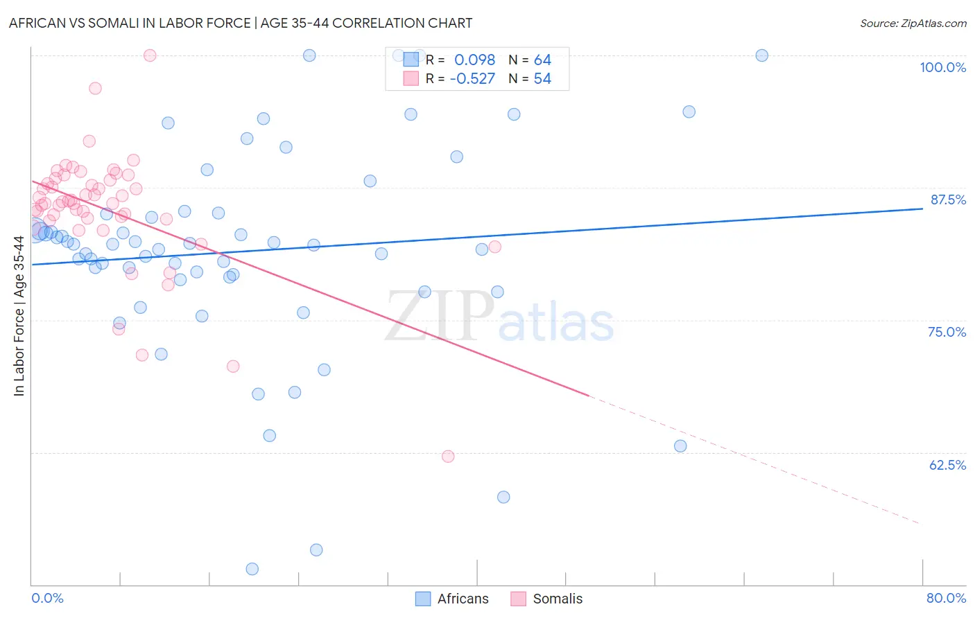 African vs Somali In Labor Force | Age 35-44