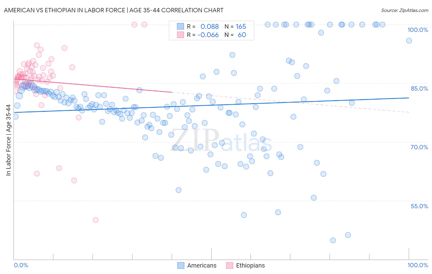American vs Ethiopian In Labor Force | Age 35-44
