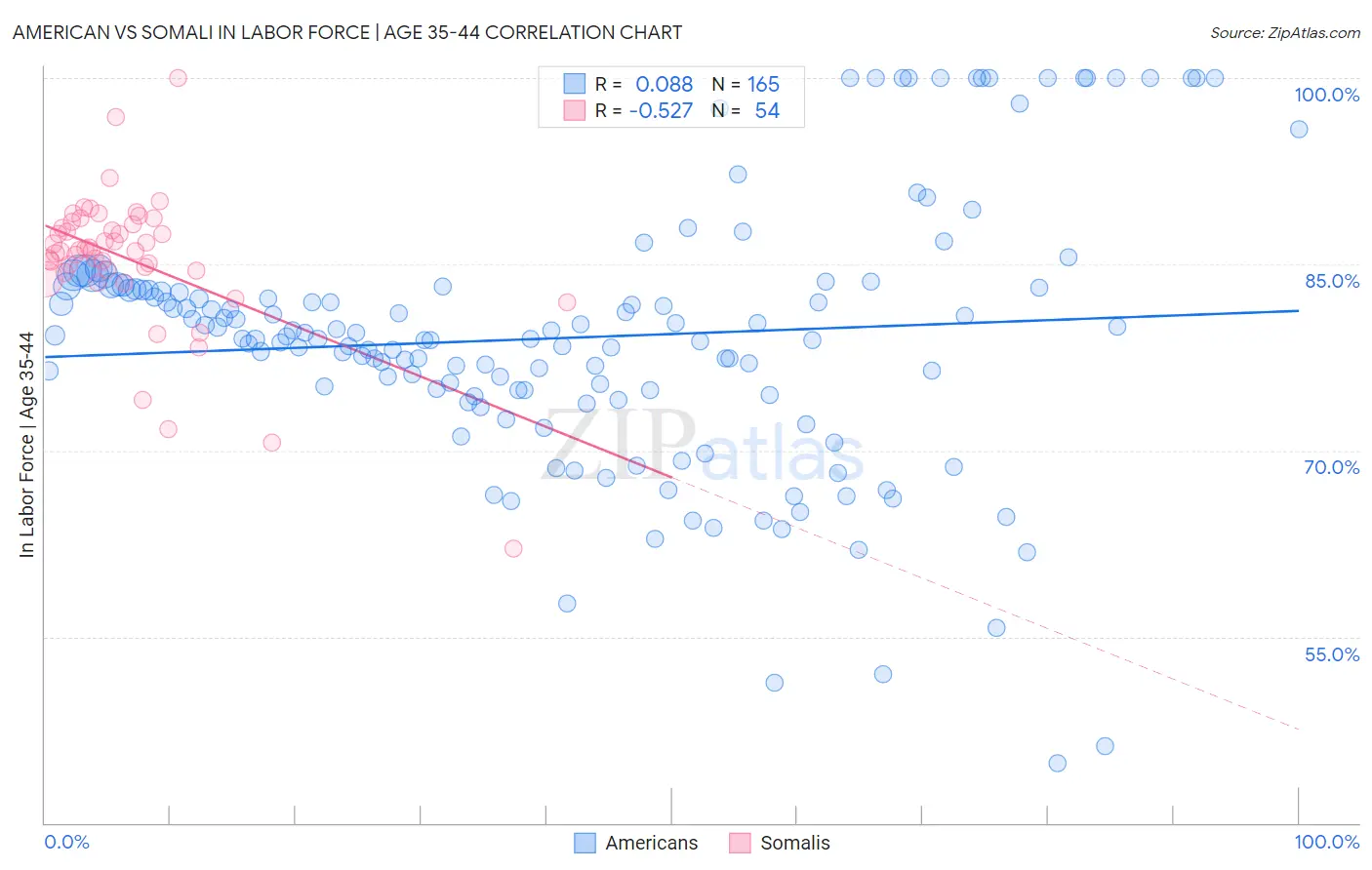 American vs Somali In Labor Force | Age 35-44