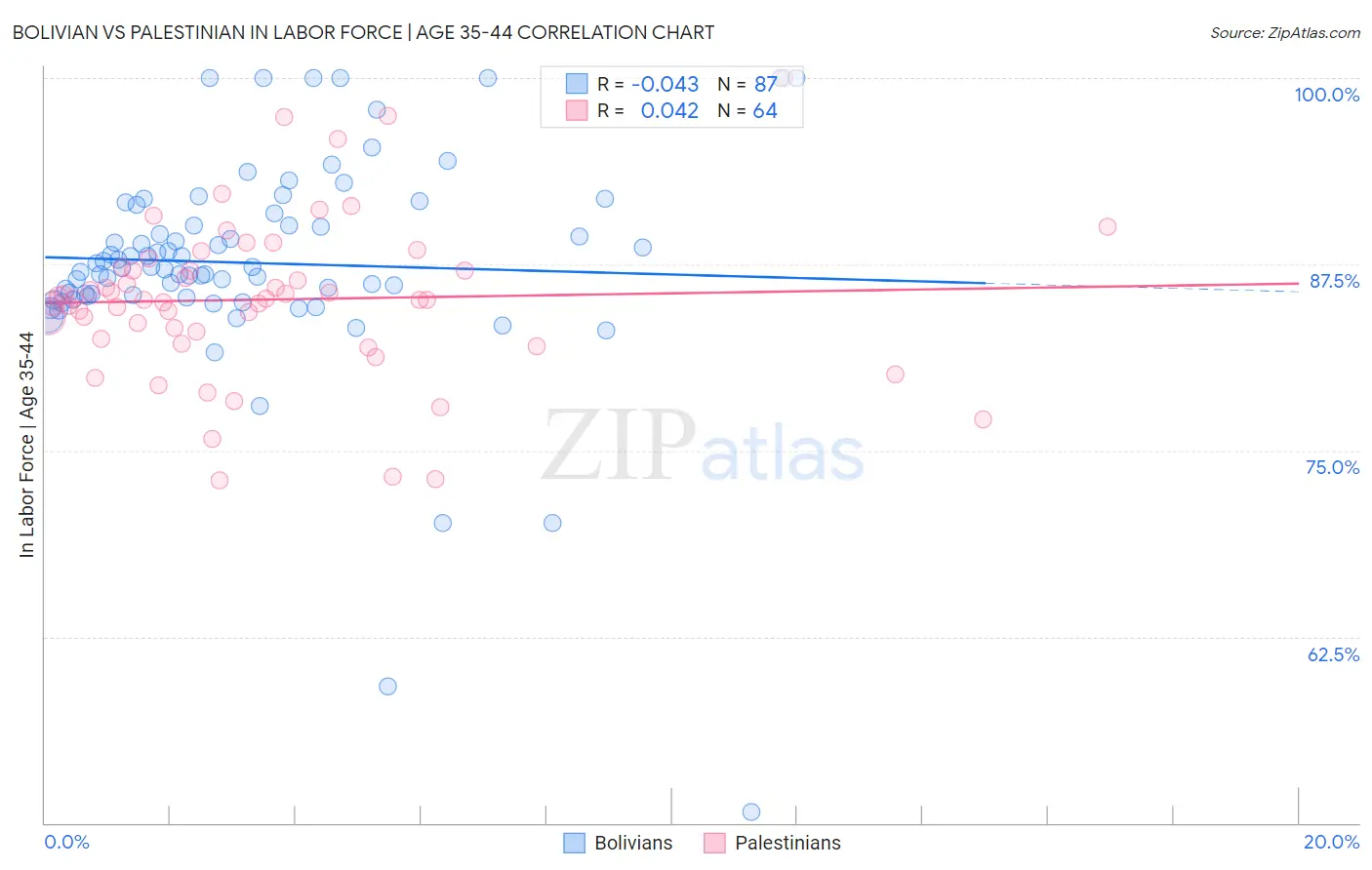 Bolivian vs Palestinian In Labor Force | Age 35-44
