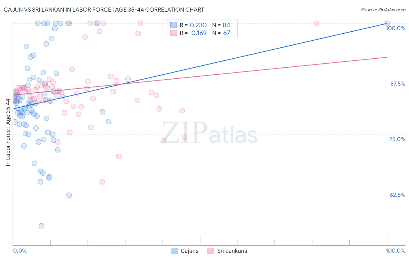 Cajun vs Sri Lankan In Labor Force | Age 35-44