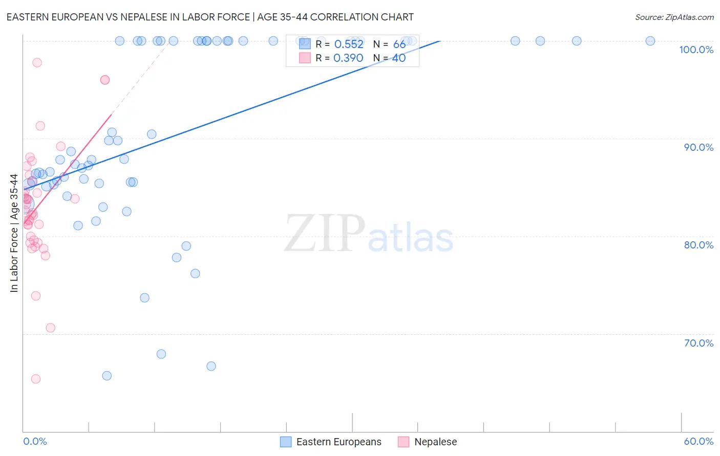 Eastern European vs Nepalese In Labor Force | Age 35-44