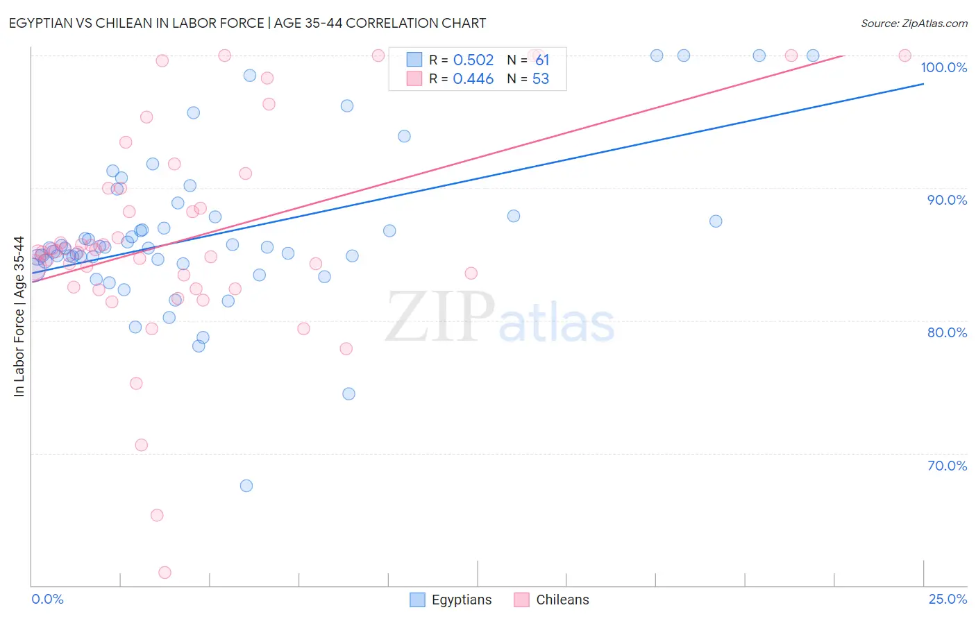 Egyptian vs Chilean In Labor Force | Age 35-44