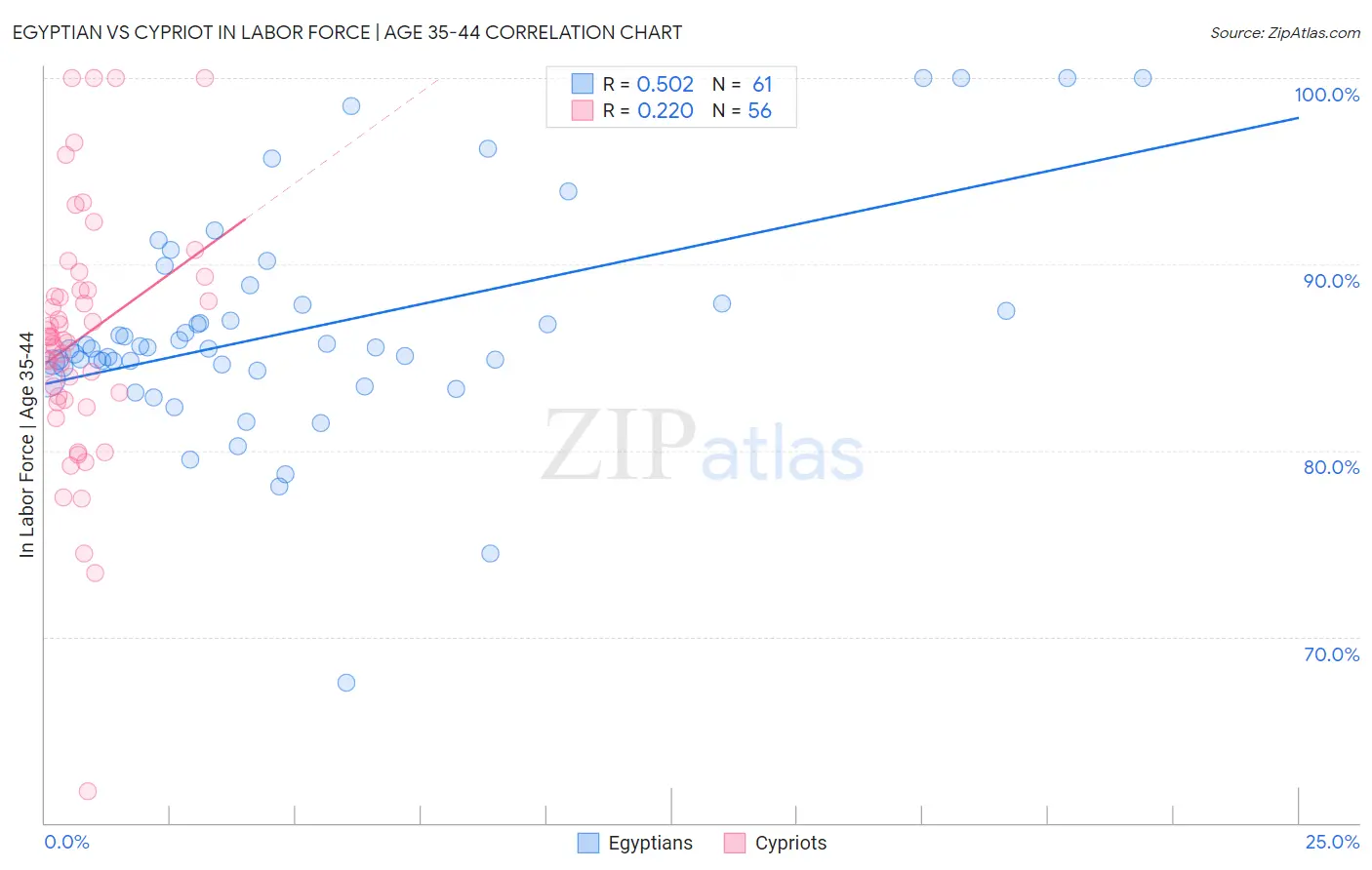 Egyptian vs Cypriot In Labor Force | Age 35-44
