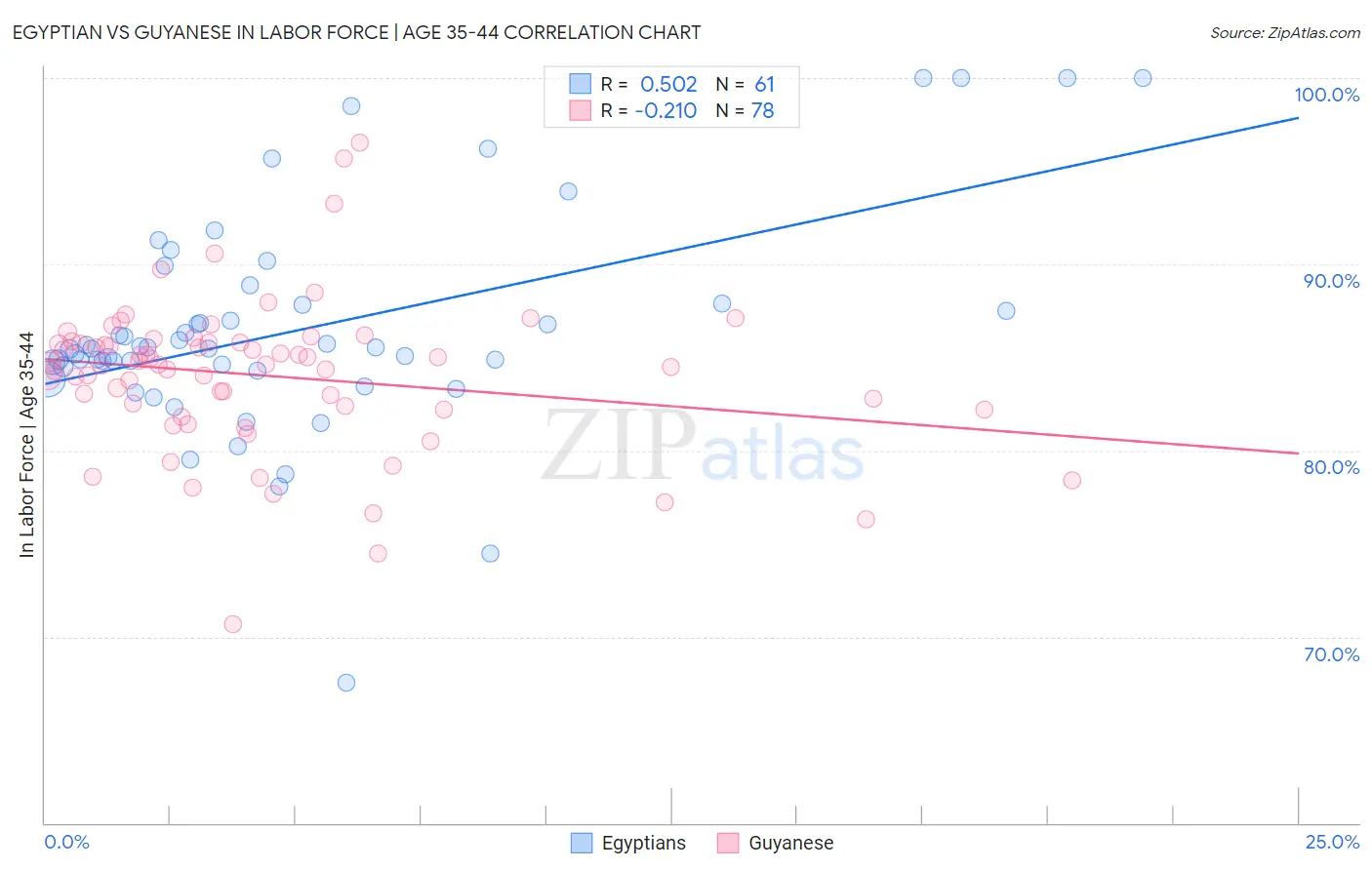 Egyptian vs Guyanese In Labor Force | Age 35-44