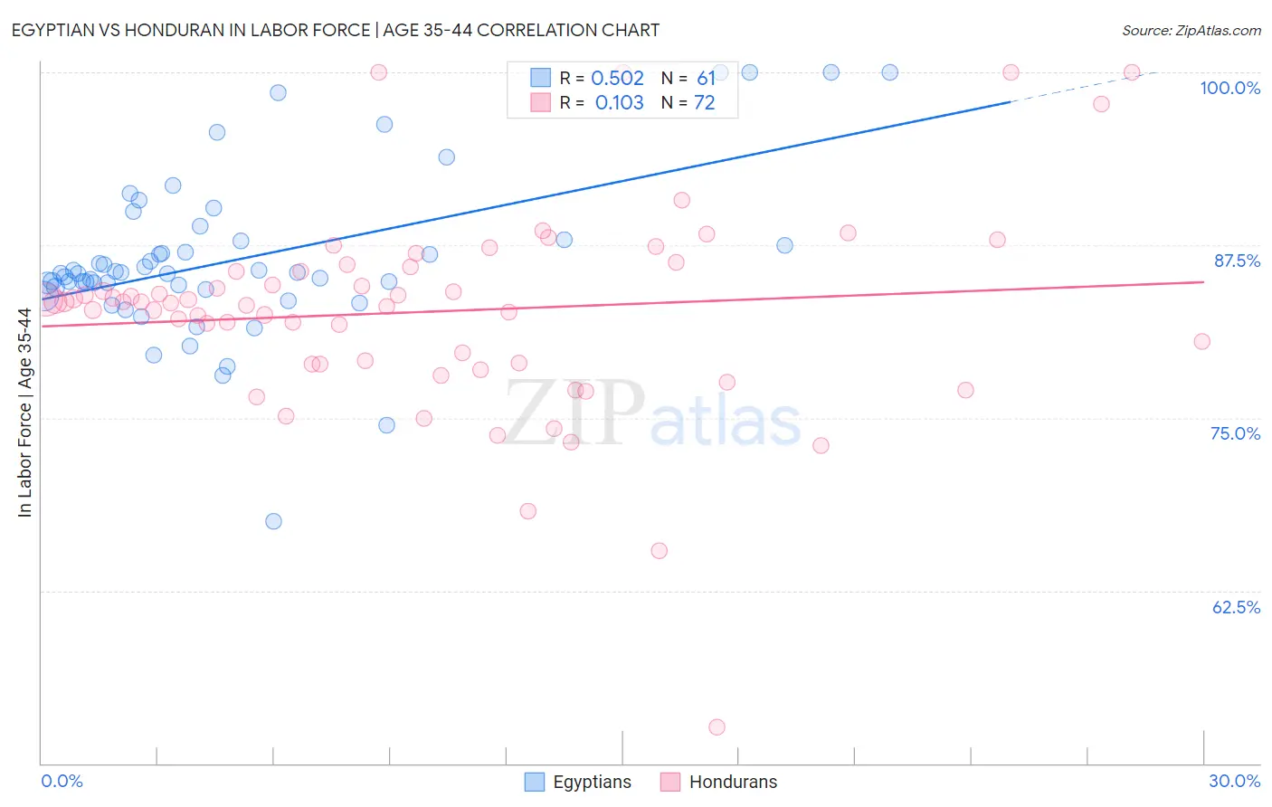 Egyptian vs Honduran In Labor Force | Age 35-44