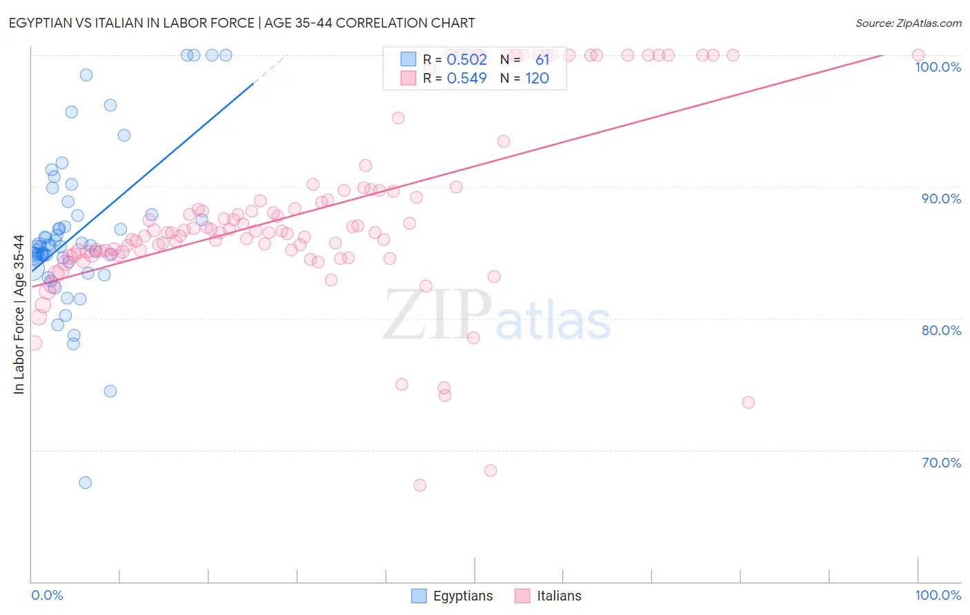 Egyptian vs Italian In Labor Force | Age 35-44