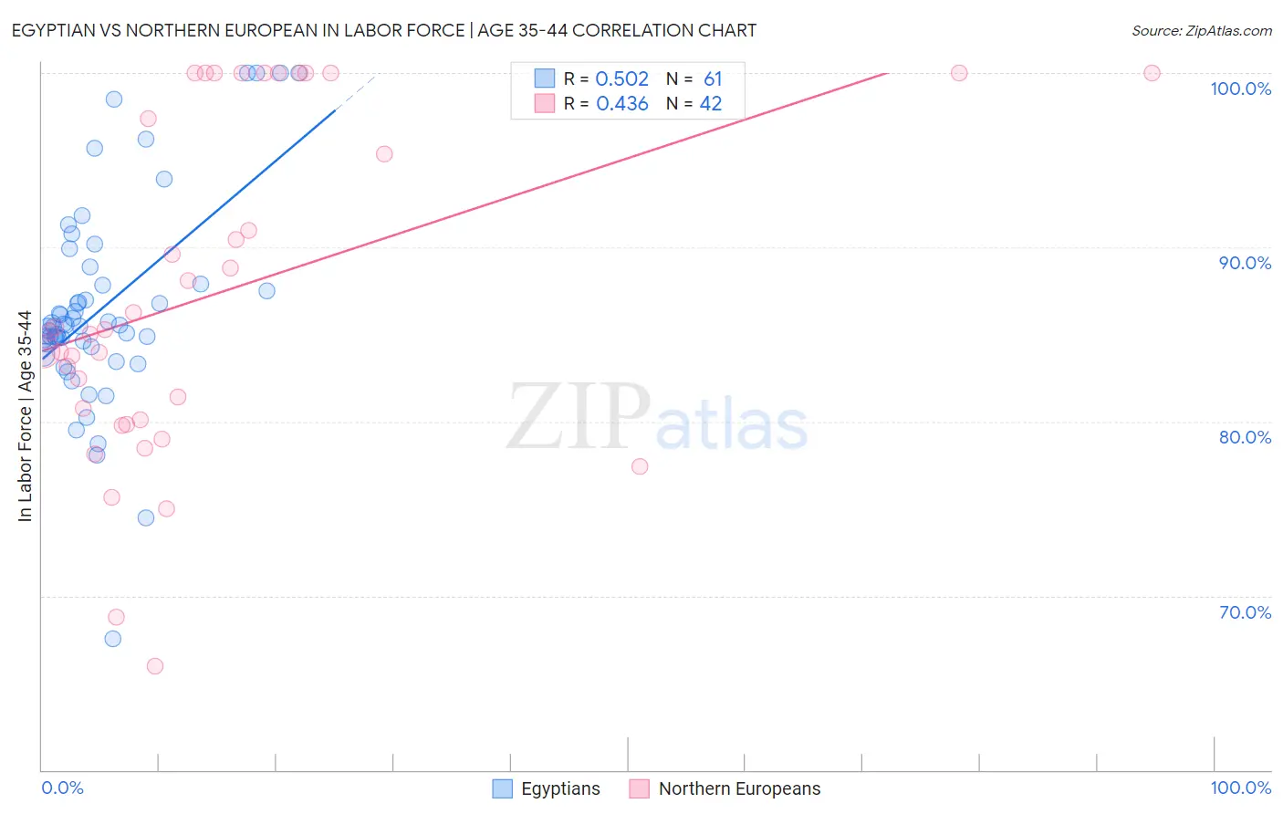 Egyptian vs Northern European In Labor Force | Age 35-44