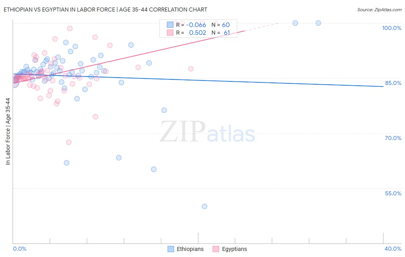 Ethiopian vs Egyptian In Labor Force | Age 35-44