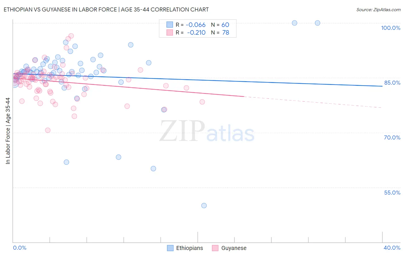 Ethiopian vs Guyanese In Labor Force | Age 35-44