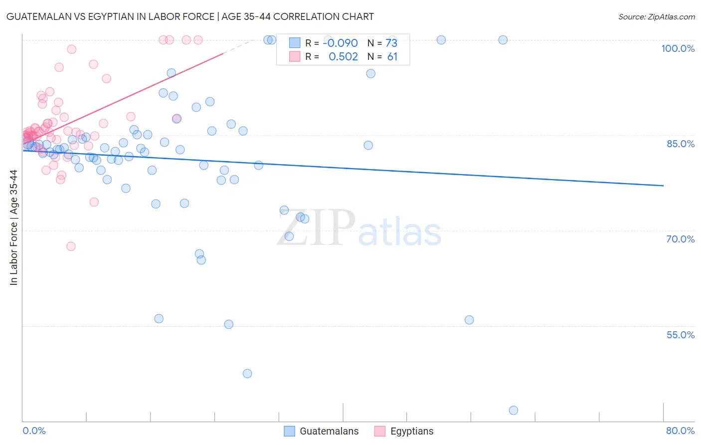 Guatemalan vs Egyptian In Labor Force | Age 35-44