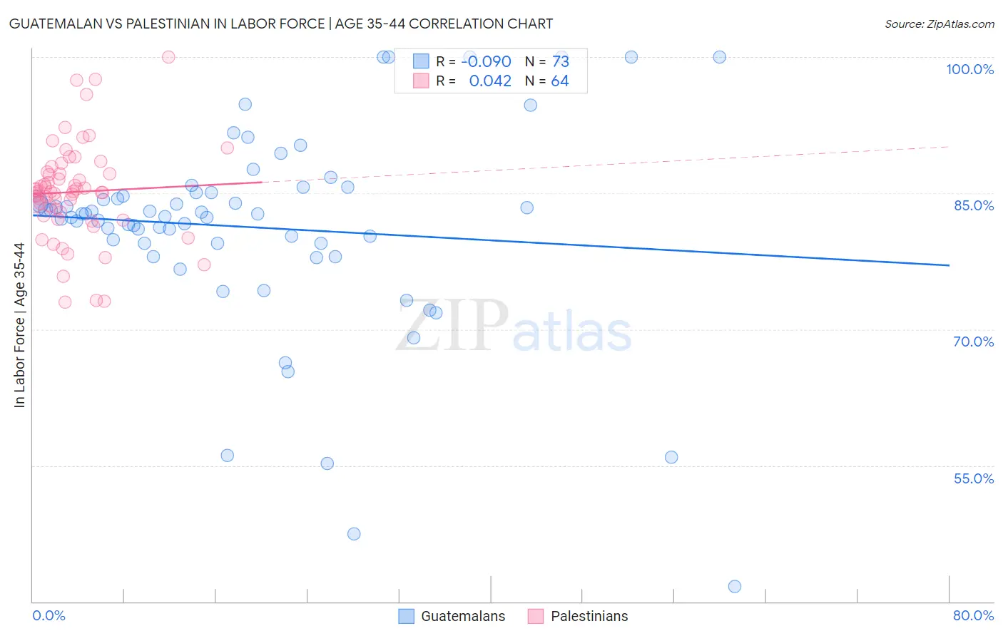 Guatemalan vs Palestinian In Labor Force | Age 35-44