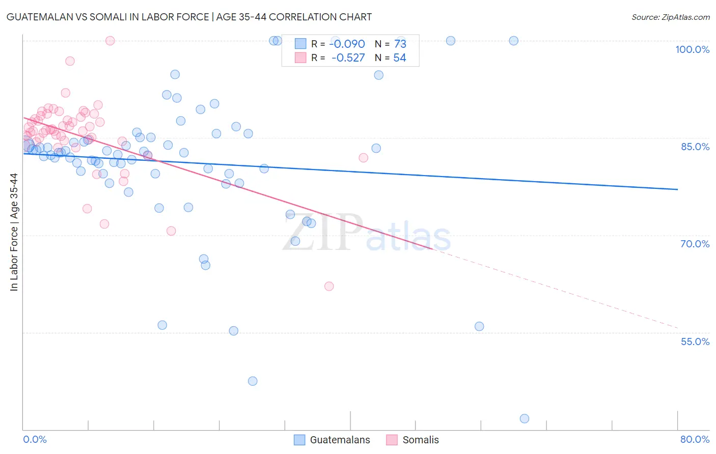 Guatemalan vs Somali In Labor Force | Age 35-44