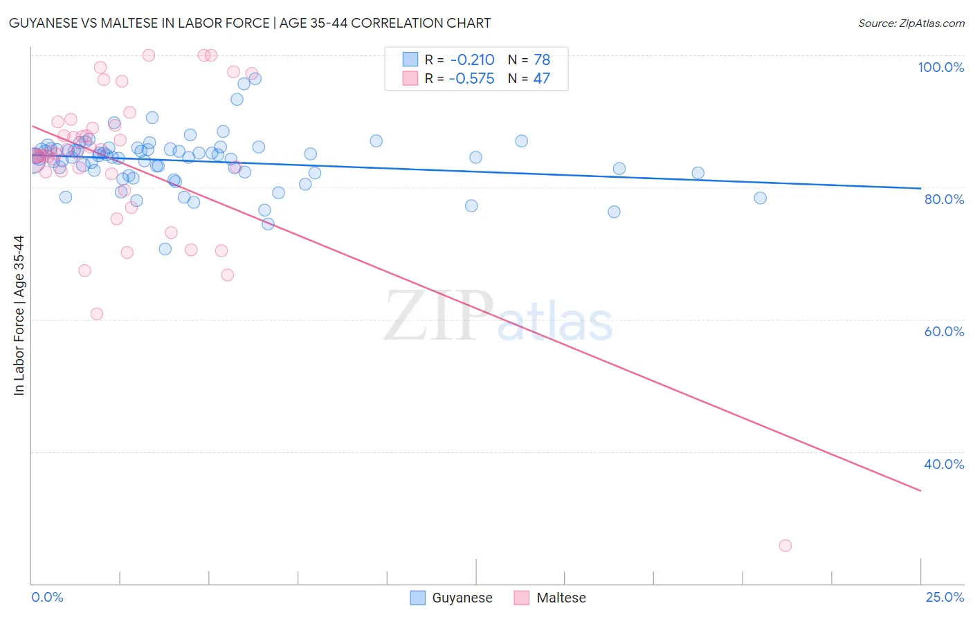 Guyanese vs Maltese In Labor Force | Age 35-44