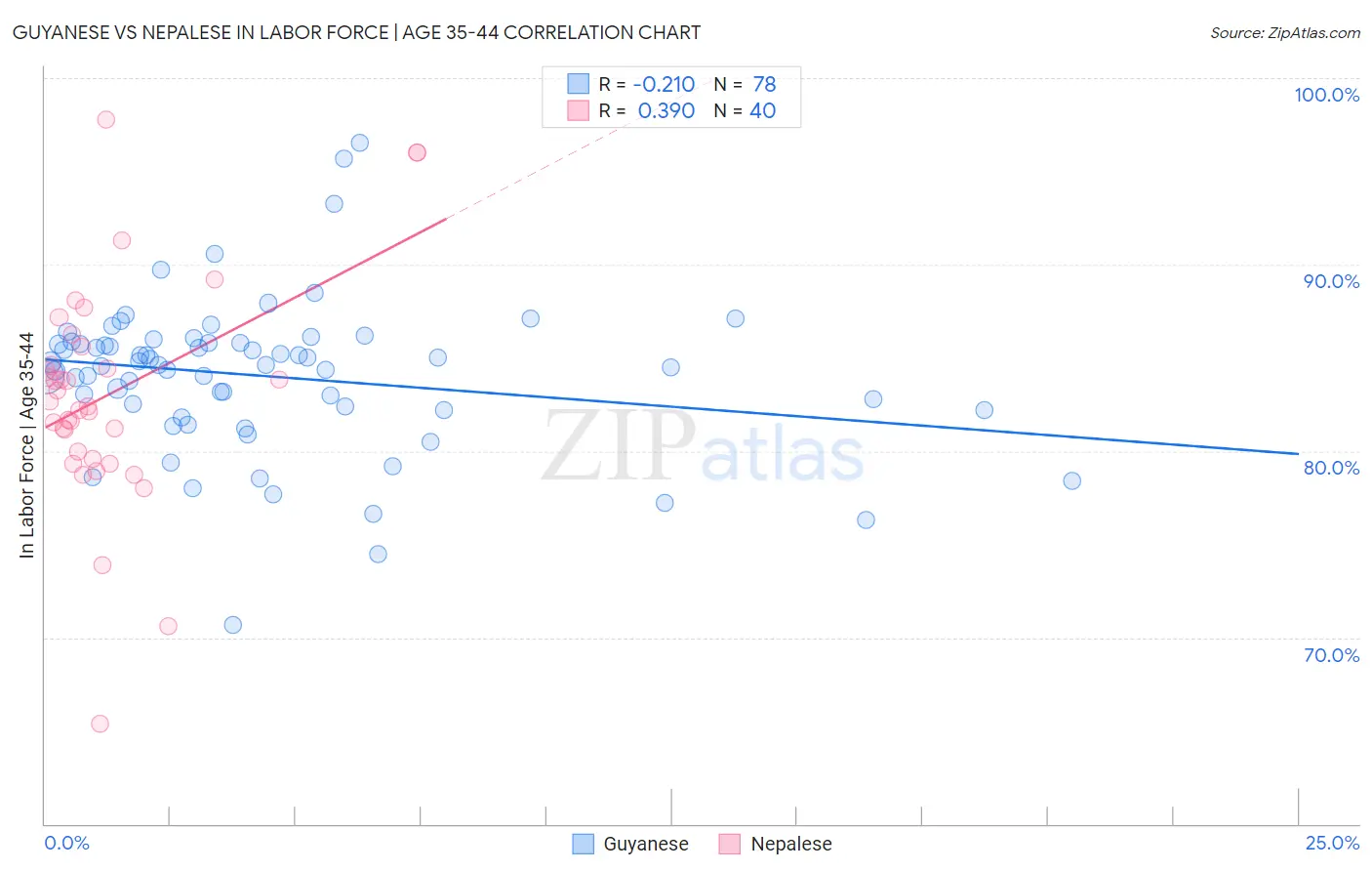 Guyanese vs Nepalese In Labor Force | Age 35-44