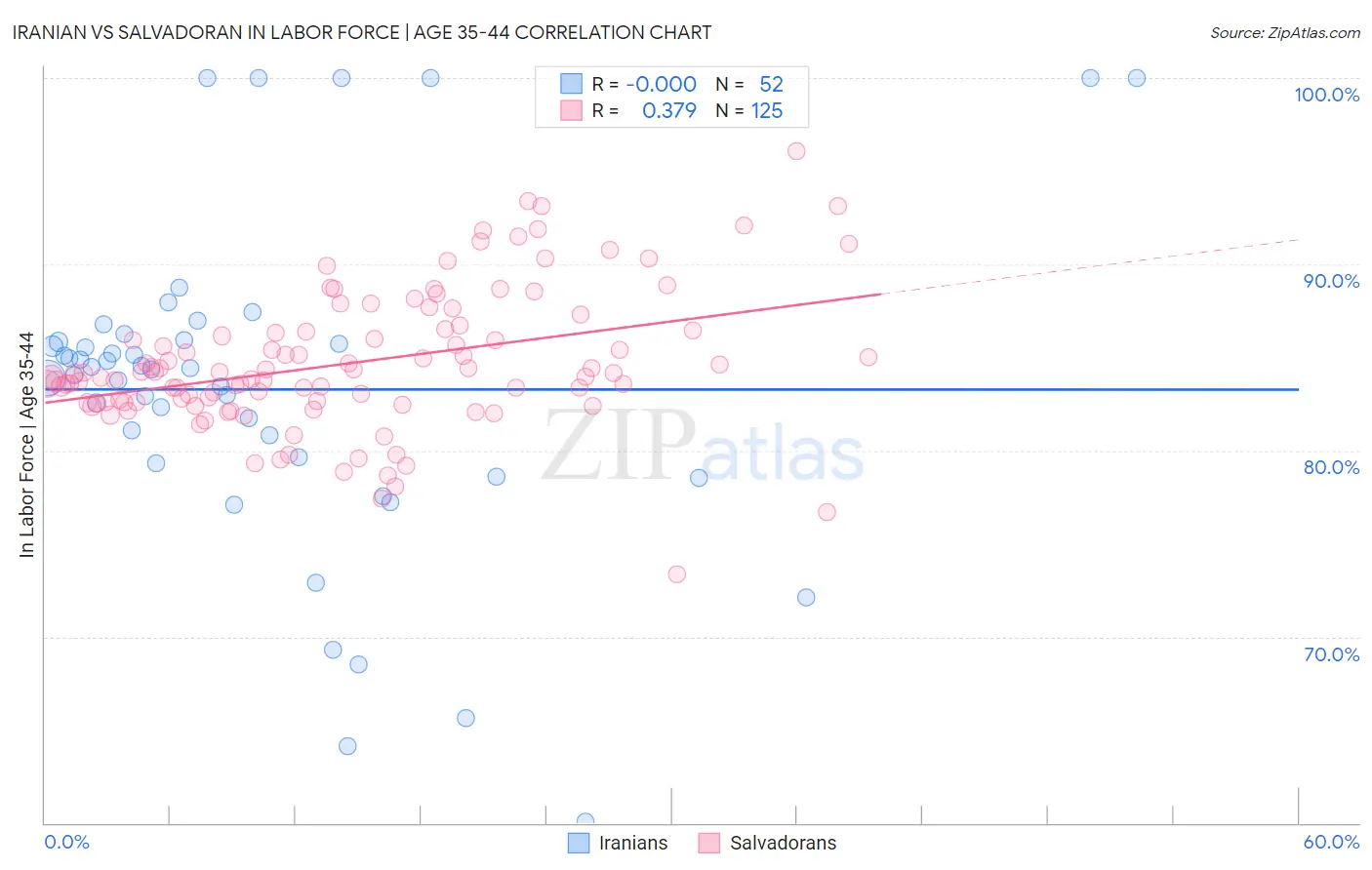 Iranian vs Salvadoran In Labor Force | Age 35-44