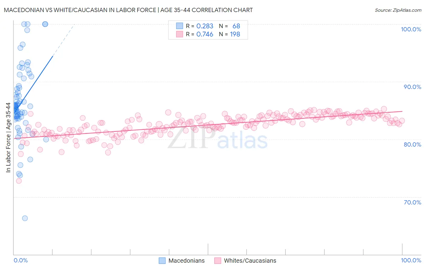 Macedonian vs White/Caucasian In Labor Force | Age 35-44