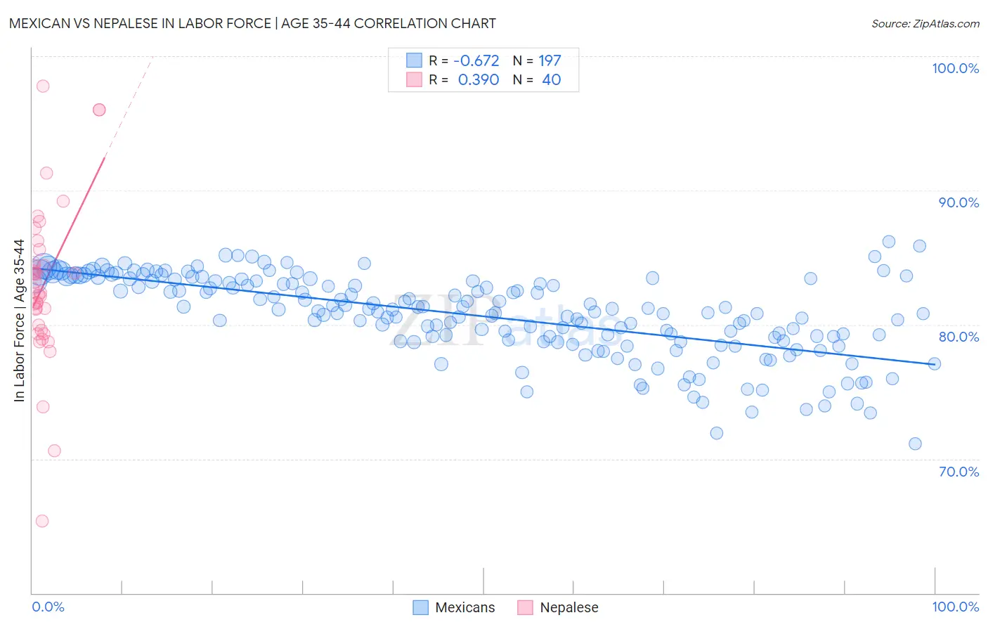 Mexican vs Nepalese In Labor Force | Age 35-44