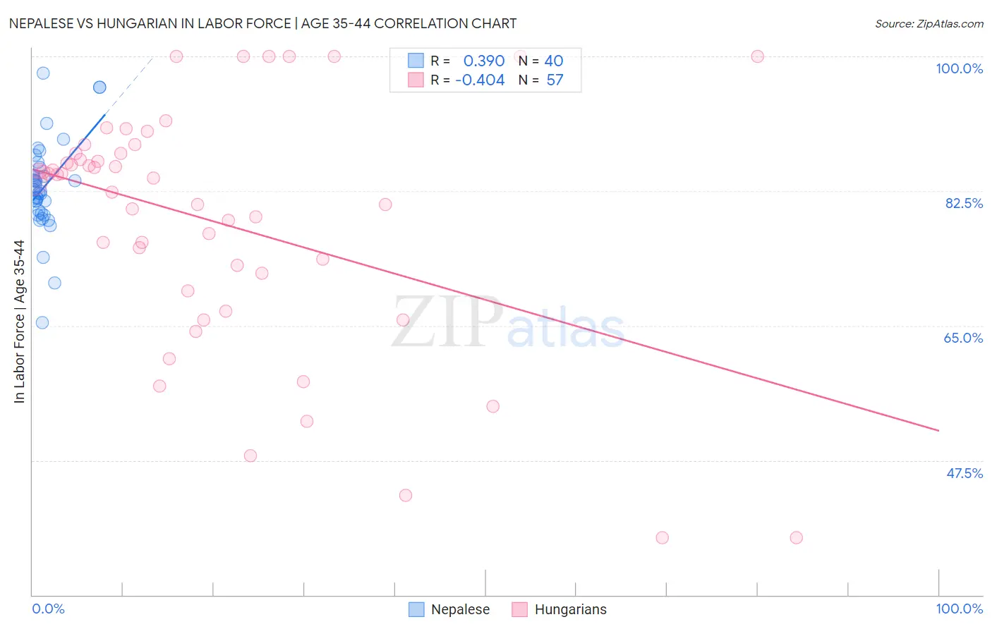 Nepalese vs Hungarian In Labor Force | Age 35-44
