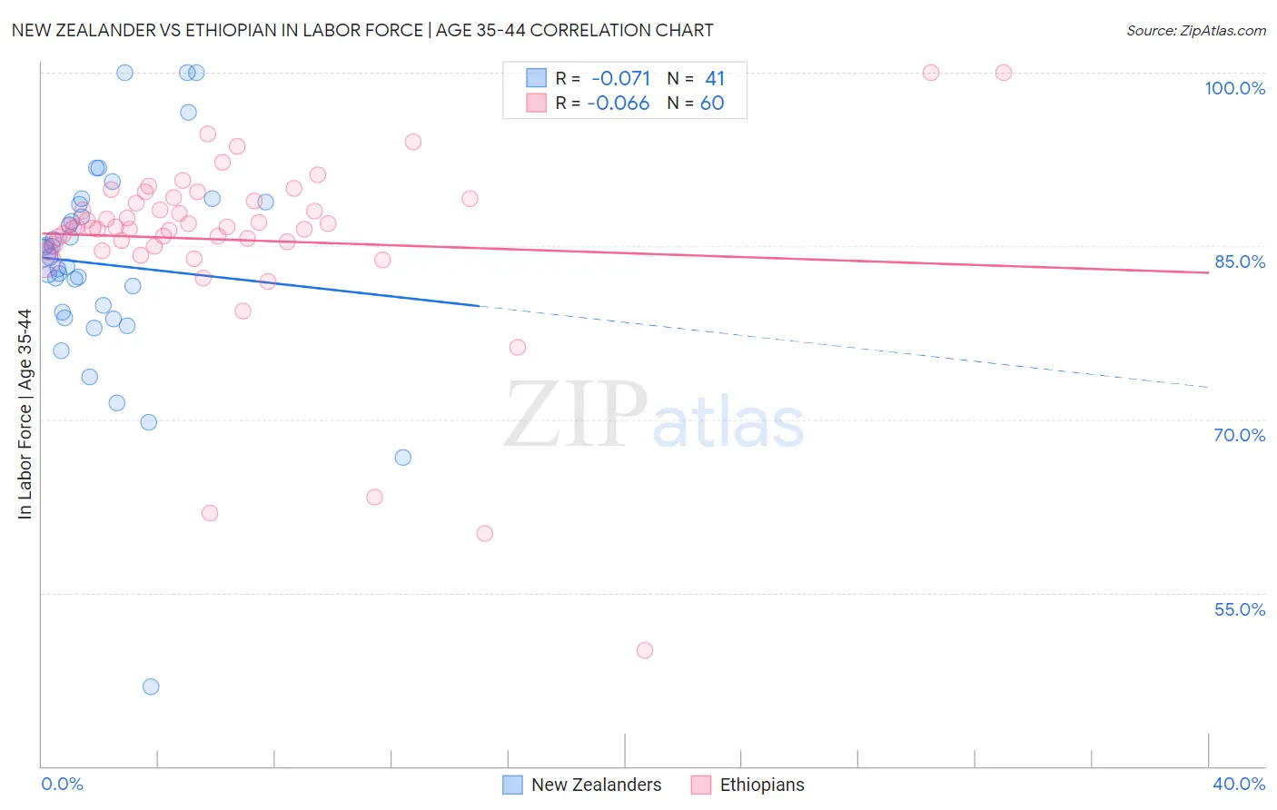 New Zealander vs Ethiopian In Labor Force | Age 35-44
