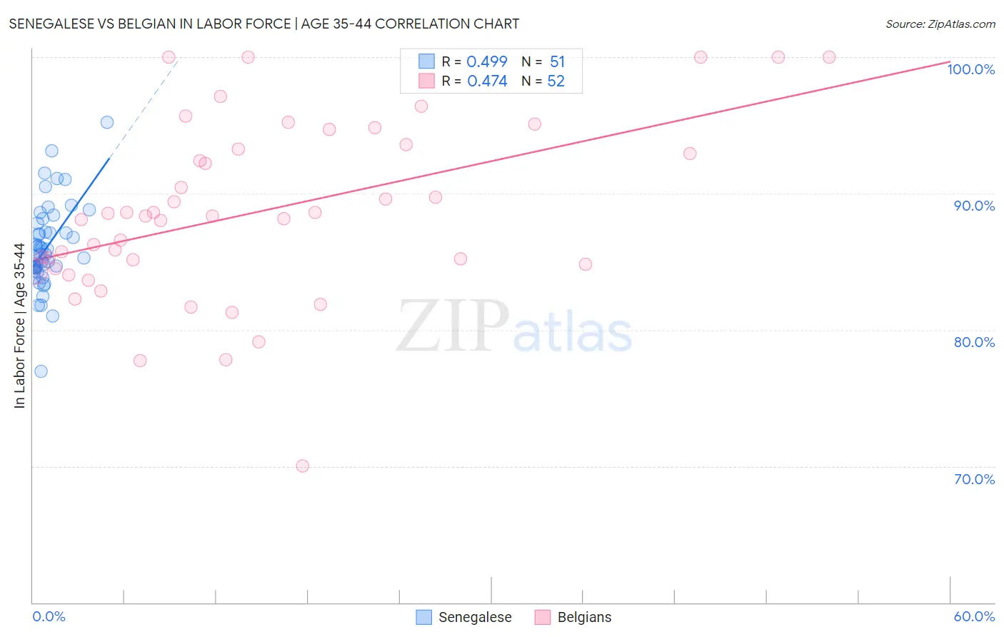 Senegalese vs Belgian In Labor Force | Age 35-44