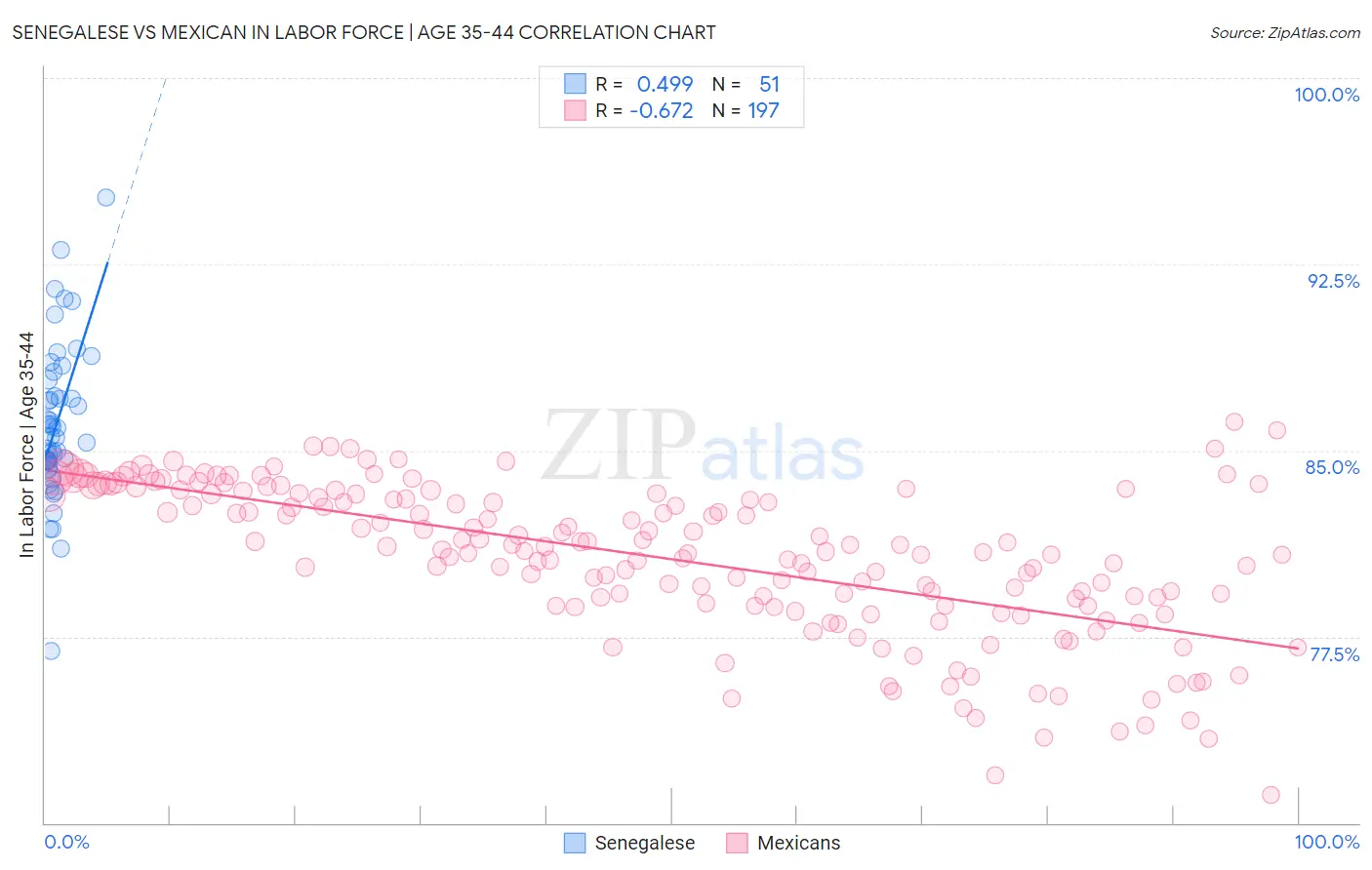 Senegalese vs Mexican In Labor Force | Age 35-44