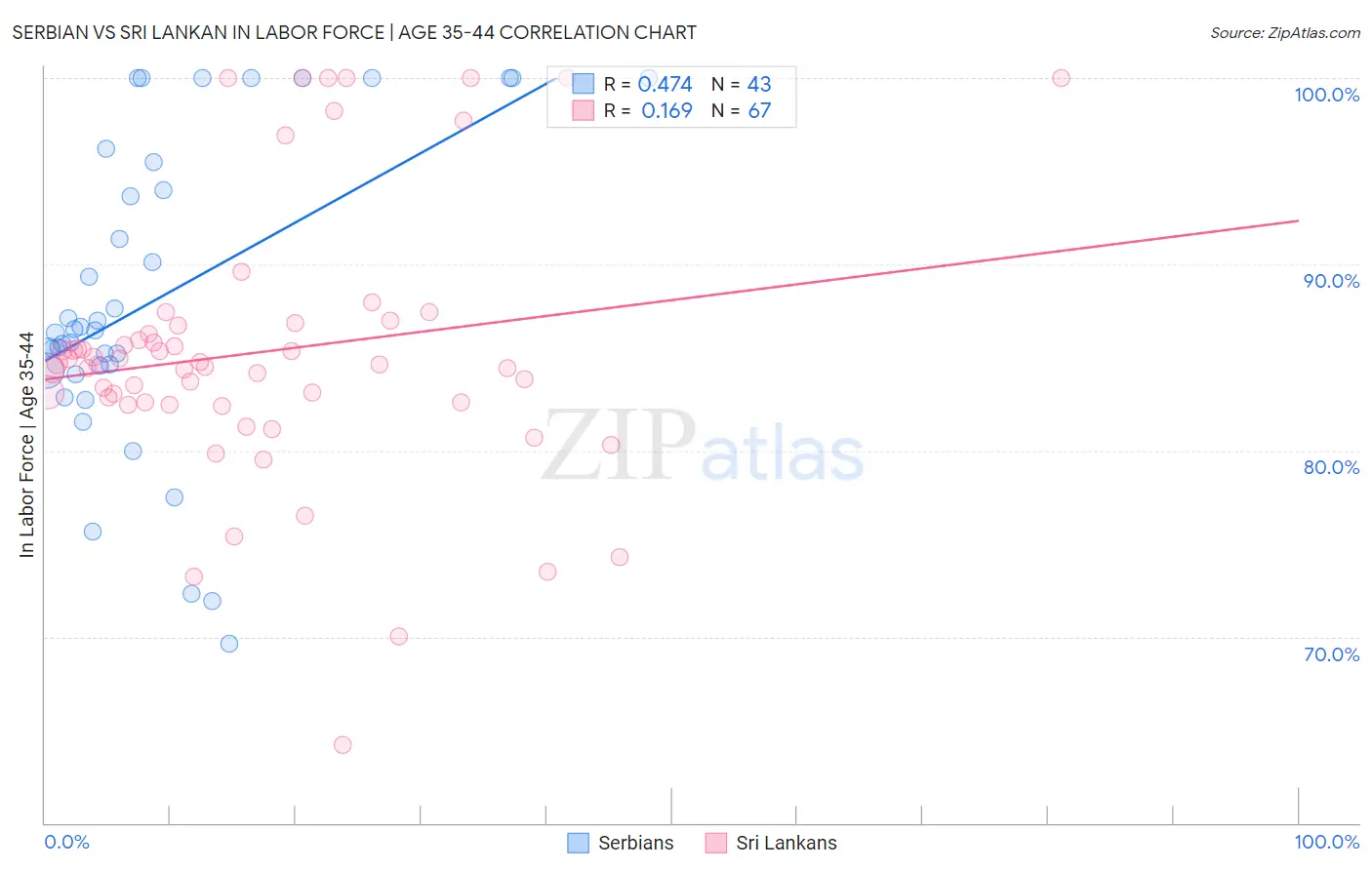 Serbian vs Sri Lankan In Labor Force | Age 35-44