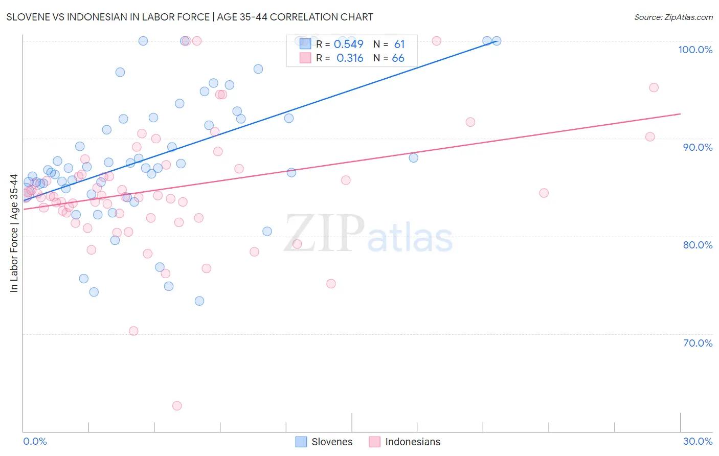 Slovene vs Indonesian In Labor Force | Age 35-44