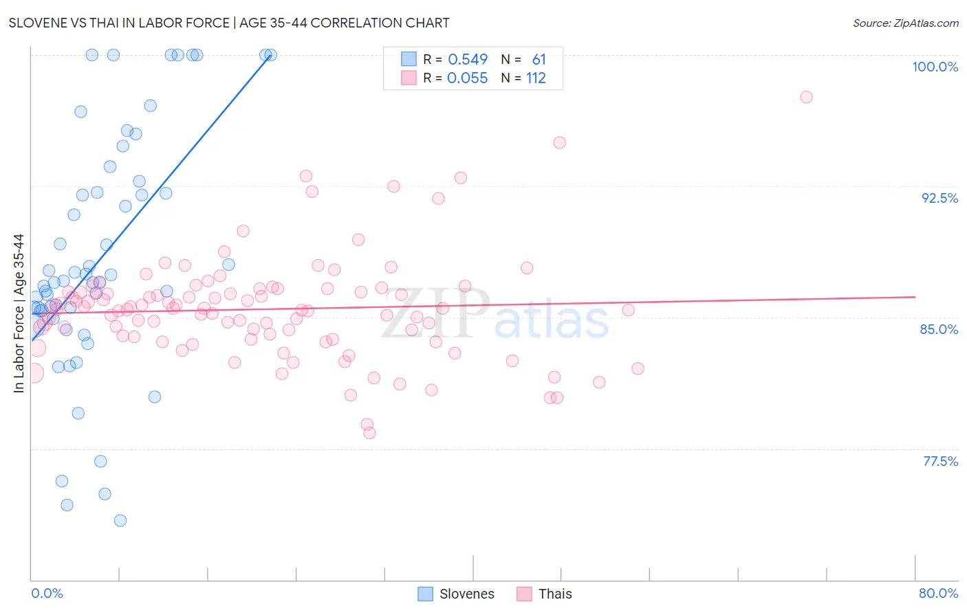 Slovene vs Thai In Labor Force | Age 35-44