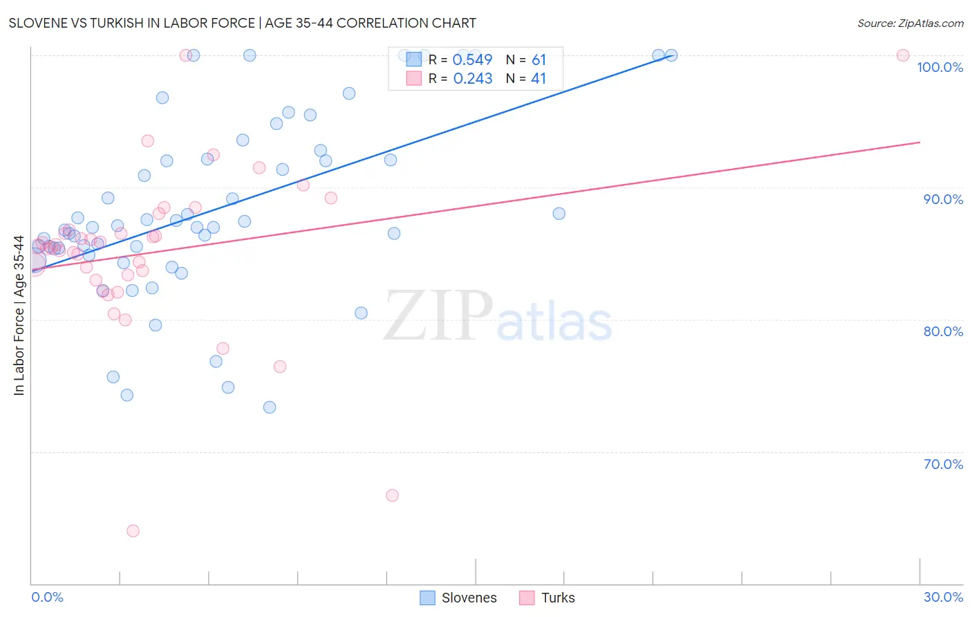 Slovene vs Turkish In Labor Force | Age 35-44