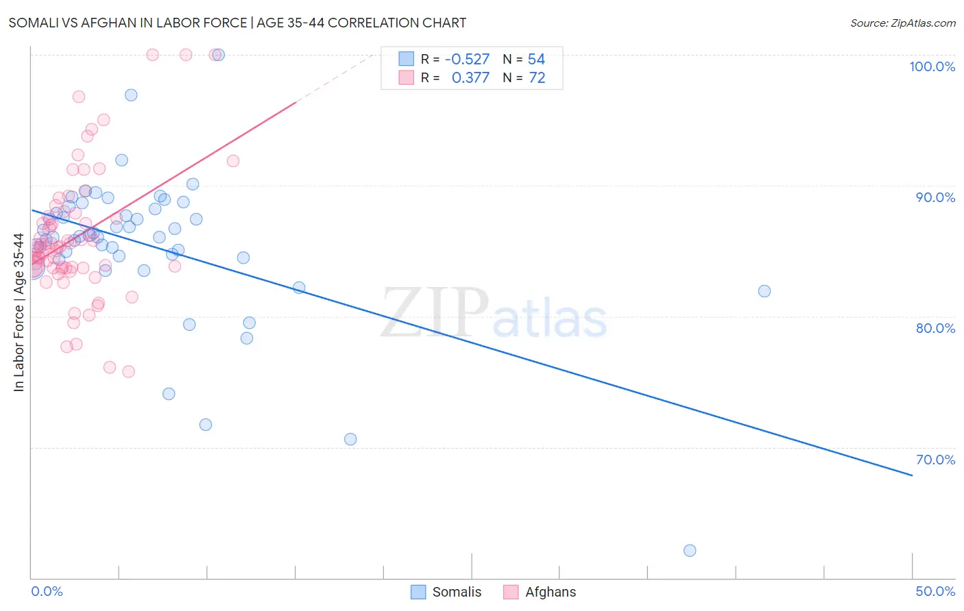 Somali vs Afghan In Labor Force | Age 35-44
