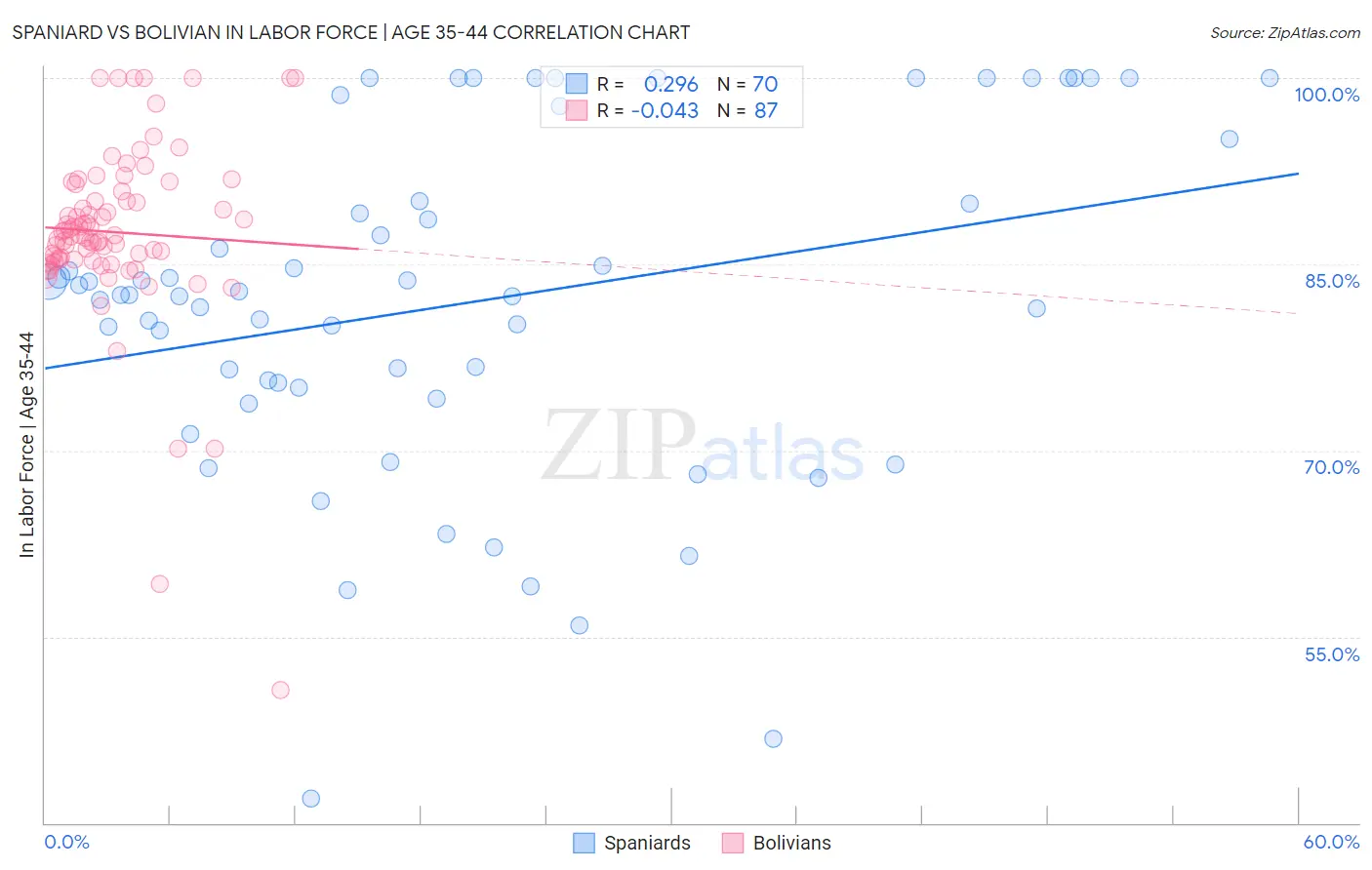 Spaniard vs Bolivian In Labor Force | Age 35-44