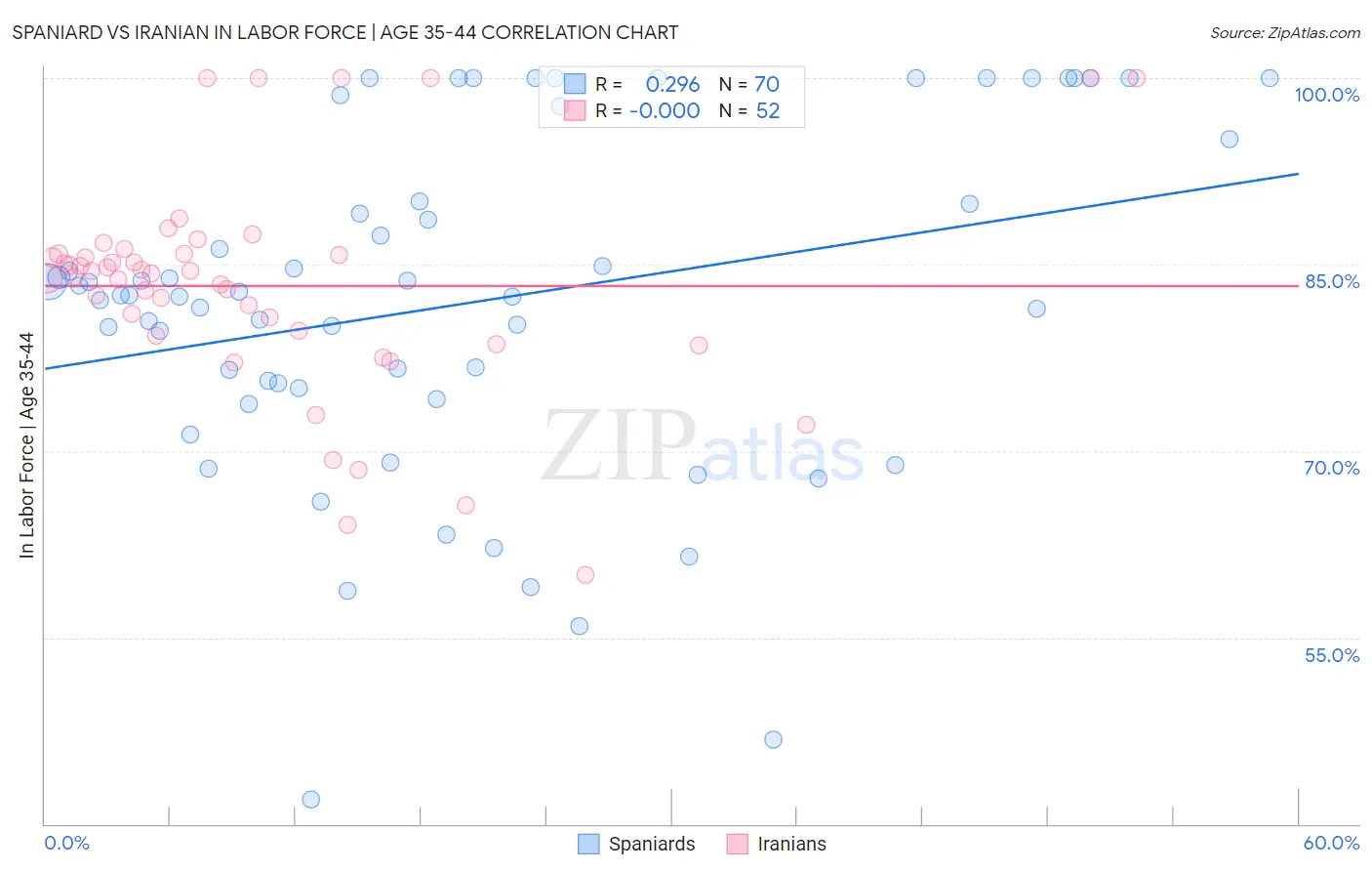 Spaniard vs Iranian In Labor Force | Age 35-44