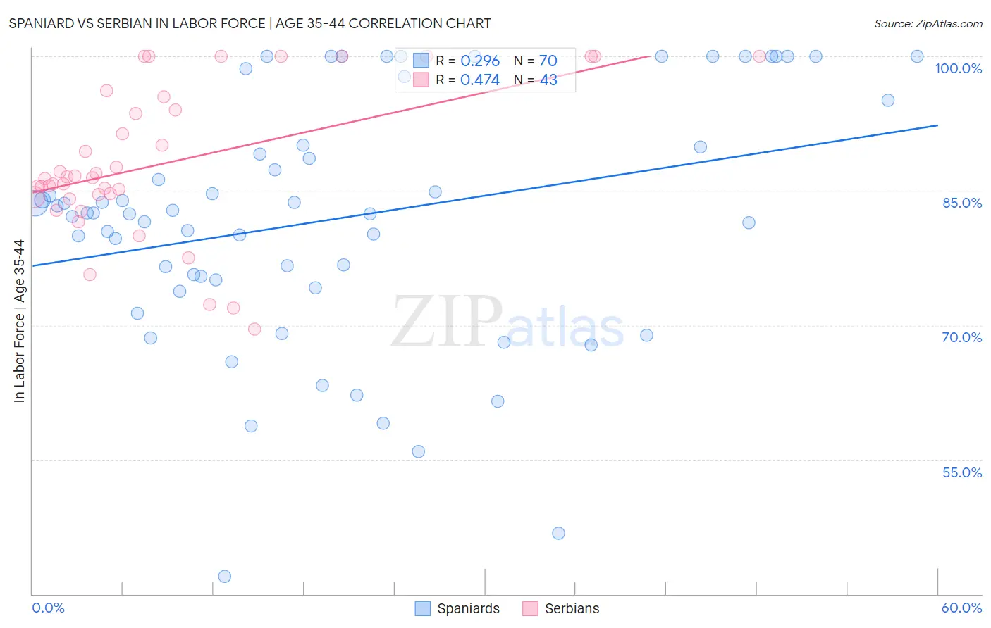Spaniard vs Serbian In Labor Force | Age 35-44