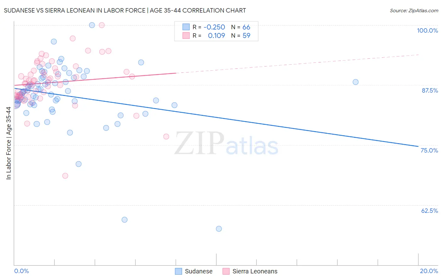 Sudanese vs Sierra Leonean In Labor Force | Age 35-44