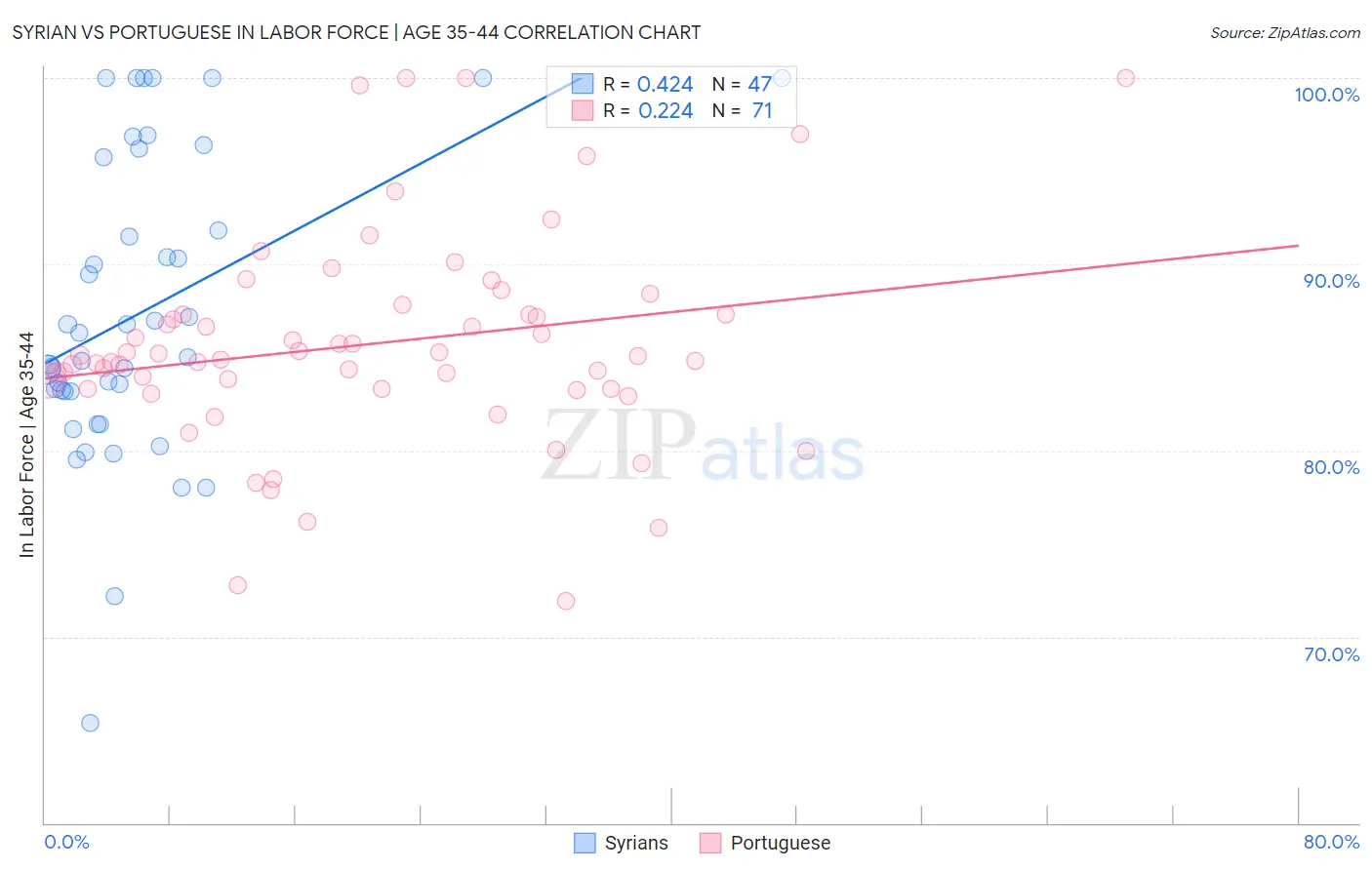 Syrian vs Portuguese In Labor Force | Age 35-44