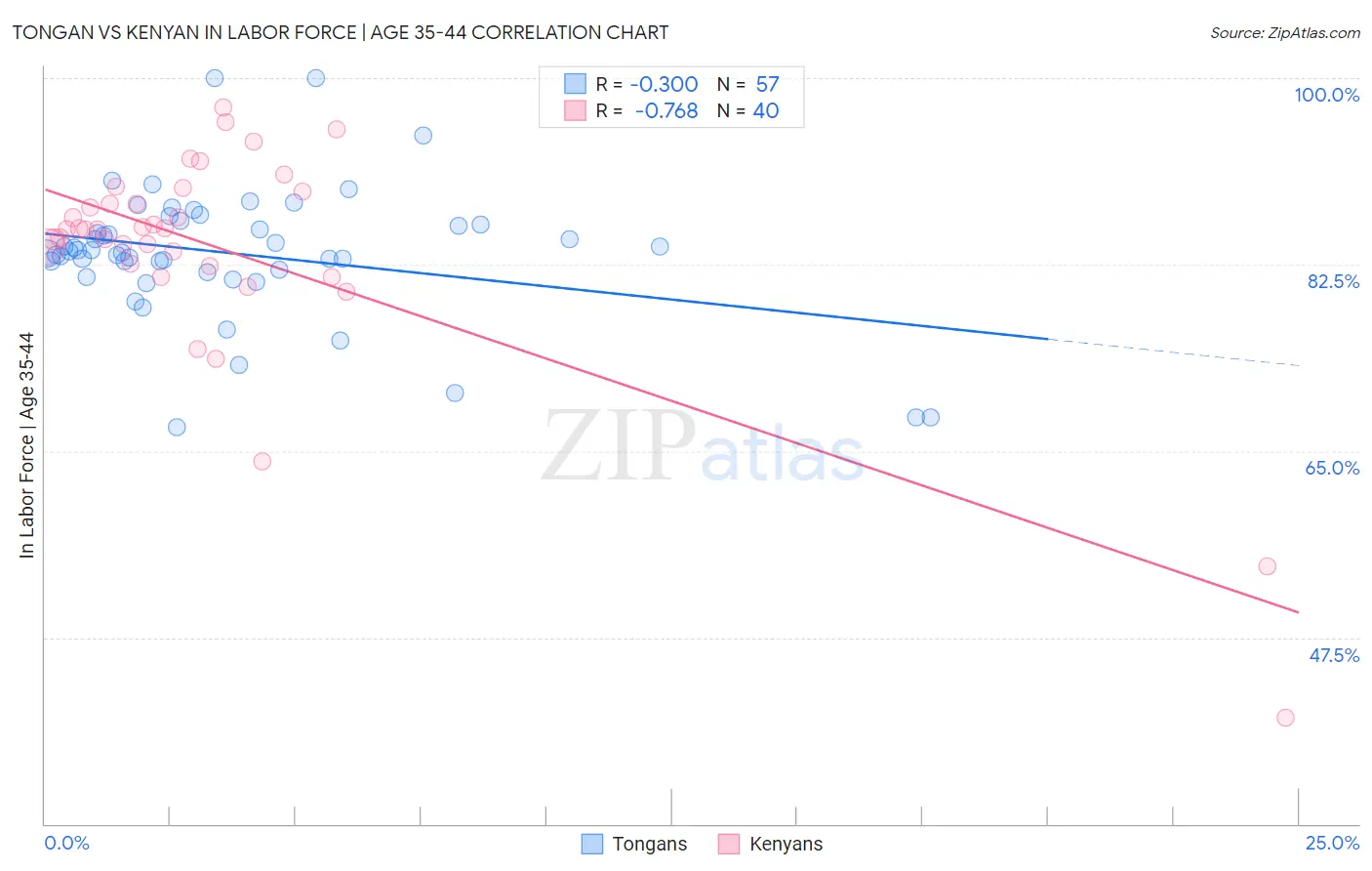 Tongan vs Kenyan In Labor Force | Age 35-44